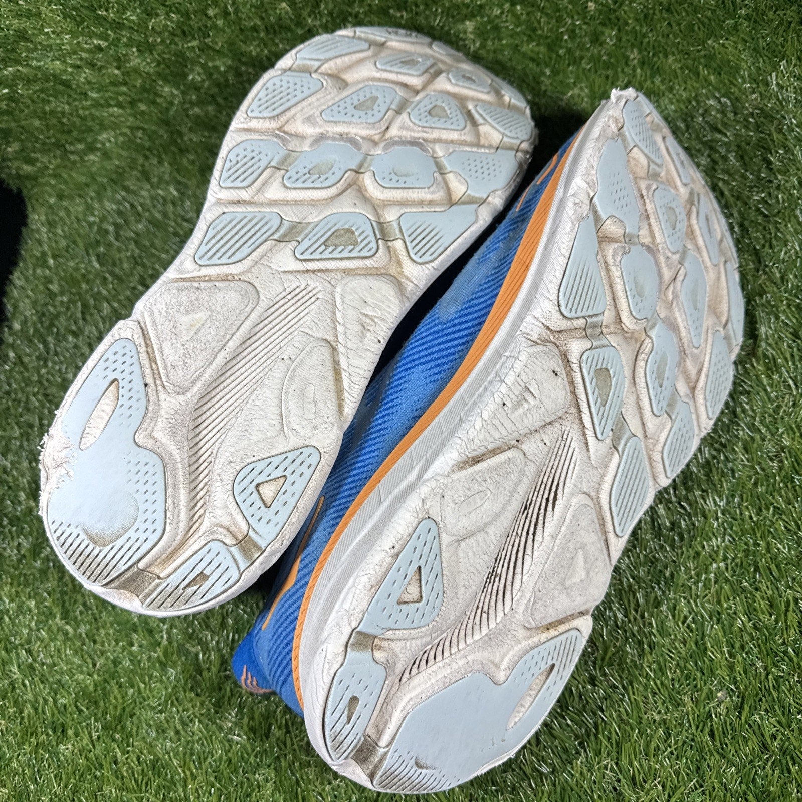 Hoka One One Clifton 9 Athletic Running Shoes Blue/Orange, Men's Size 16D