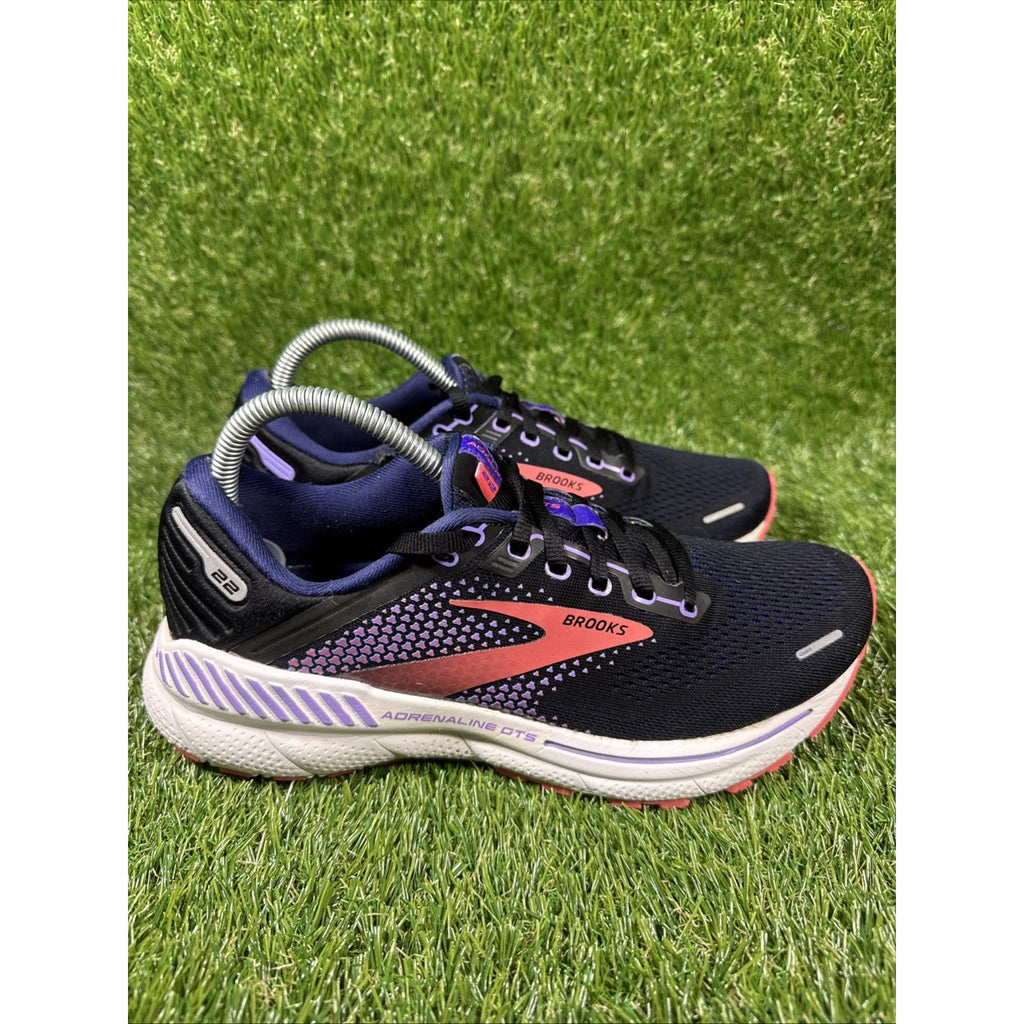 Brooks Adrenaline GTS 22 Women 8.5 Shoe Black Purple Running Sneaker 1203531B080