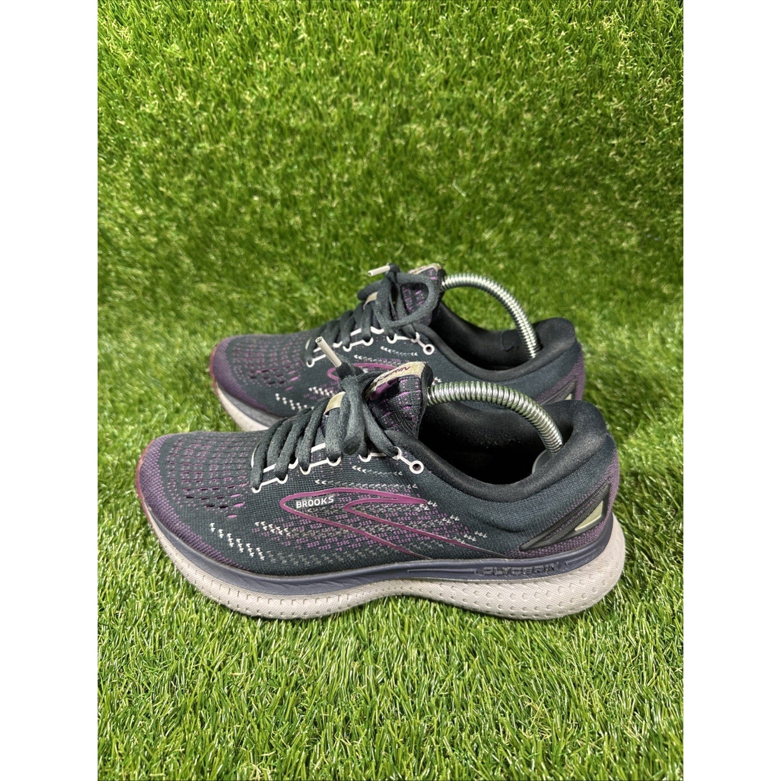 Brooks Womens Glycerin 19 1203431B074 Black Running Shoes Sneakers Size 7 B