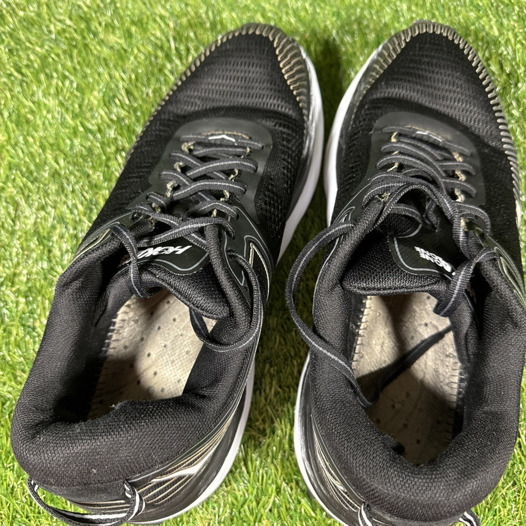 Hoka One One Bondi 7 Black Running Shoes Sneakers 10.5 Women 1110519 BWHT