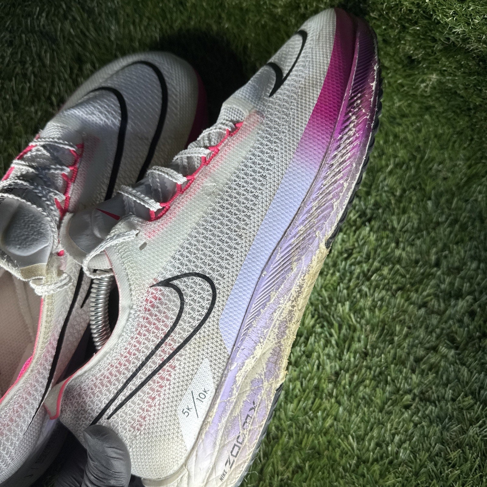 Nike ZoomX Streakfly Running Shoes Mens Size 11 'White Vivid Grape' Sneakers