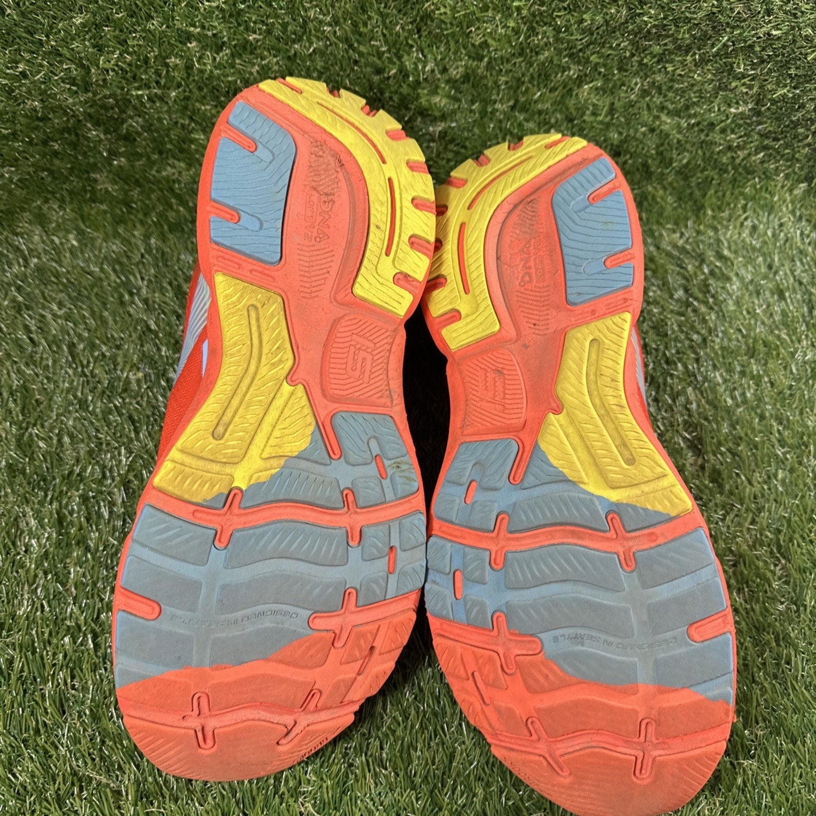 Brooks Men's Ghost 15 Running Sneakers Orange Blue Athletic Shoes Size 10.5