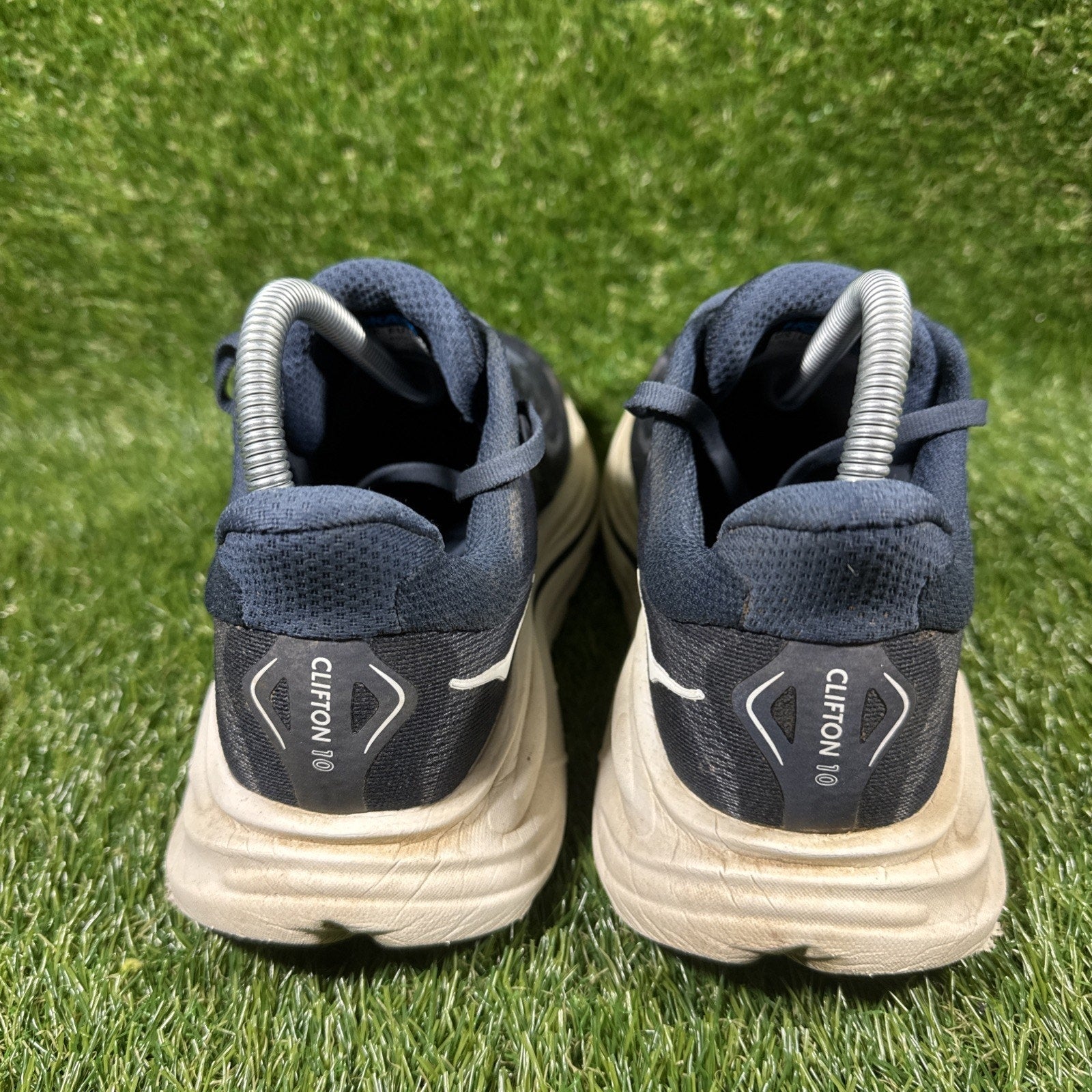 Hoka One One Trainers Mens Size US 7.5 Clifton 10 Navy White Road Running Shoes