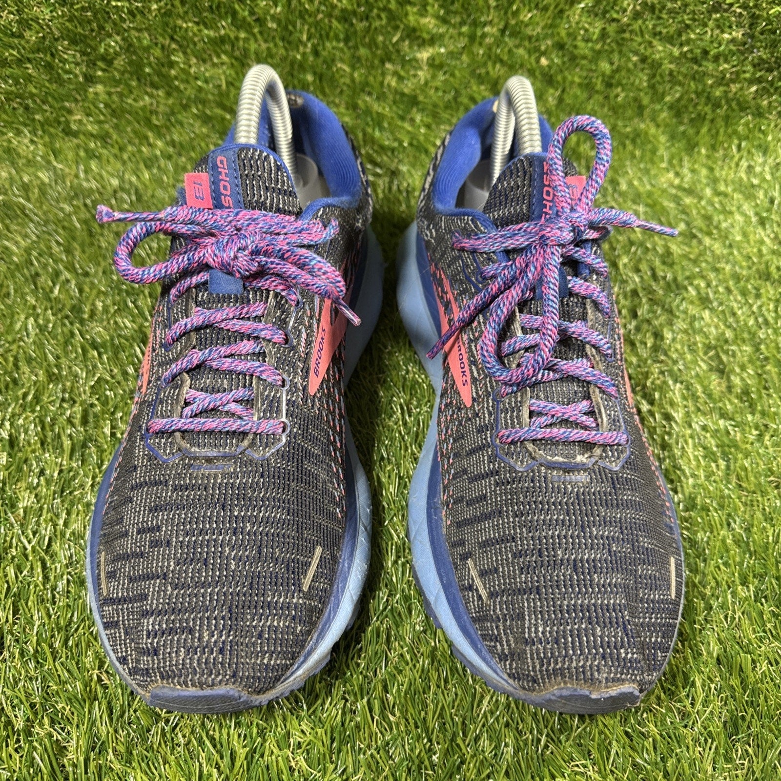 Brooks Women’s Ghost 13 Pink Black Blue Running Shoes Sneakers Size 8.5