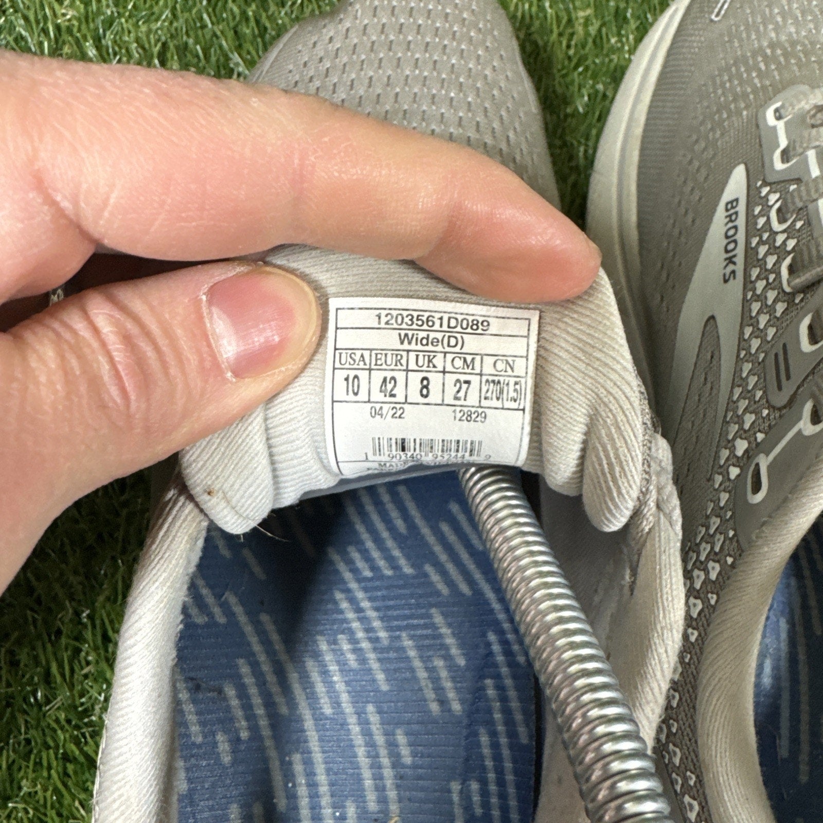 Brooks Ghost 14 Running Shoes Gray Women's Size 10 D (WIDE), 1203561D089