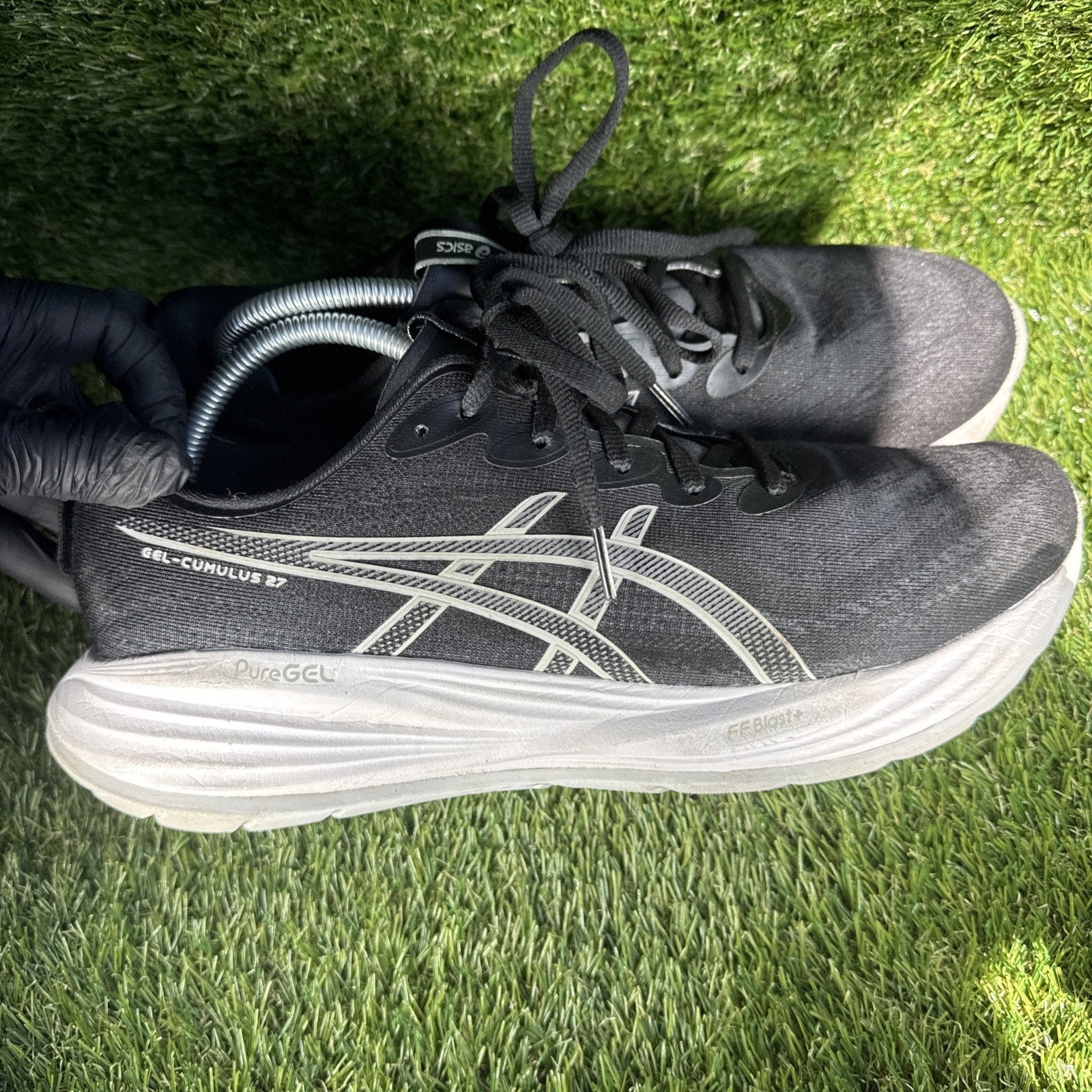 ASICS Gel Cumulus 27 Black Cool Grey Running Shoes Men’s US 11 1011B960