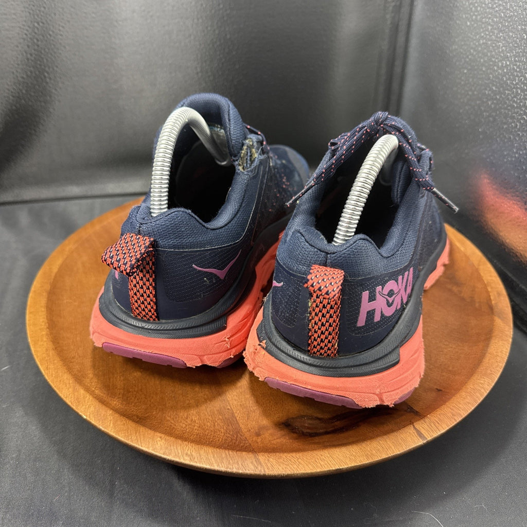 Hoka One One Challenger ATR 6 Wide Shoes Womens Size 8.5D Blue Red Trail Running