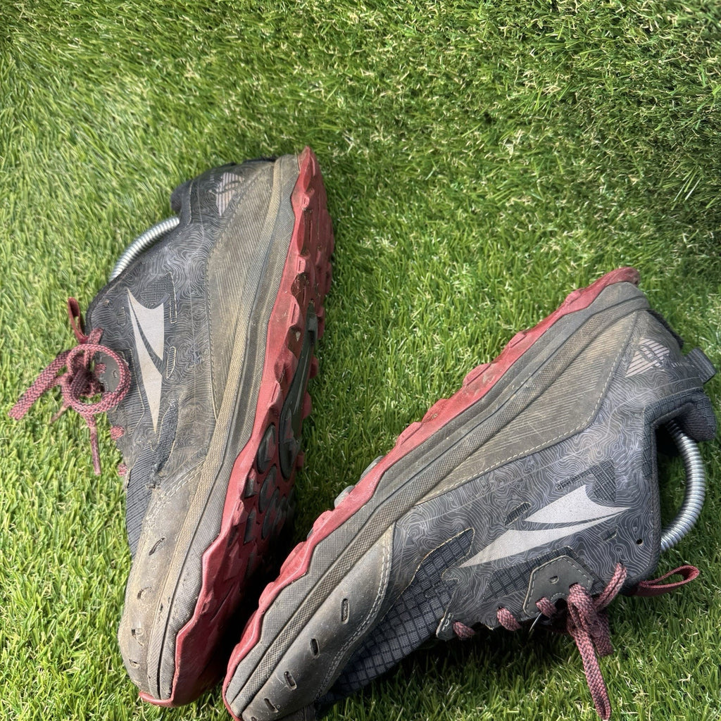 Altra Lone Peak 6 Trail Running Shoes Men's Size 9.5 Wide Black Burgundy Sneaker