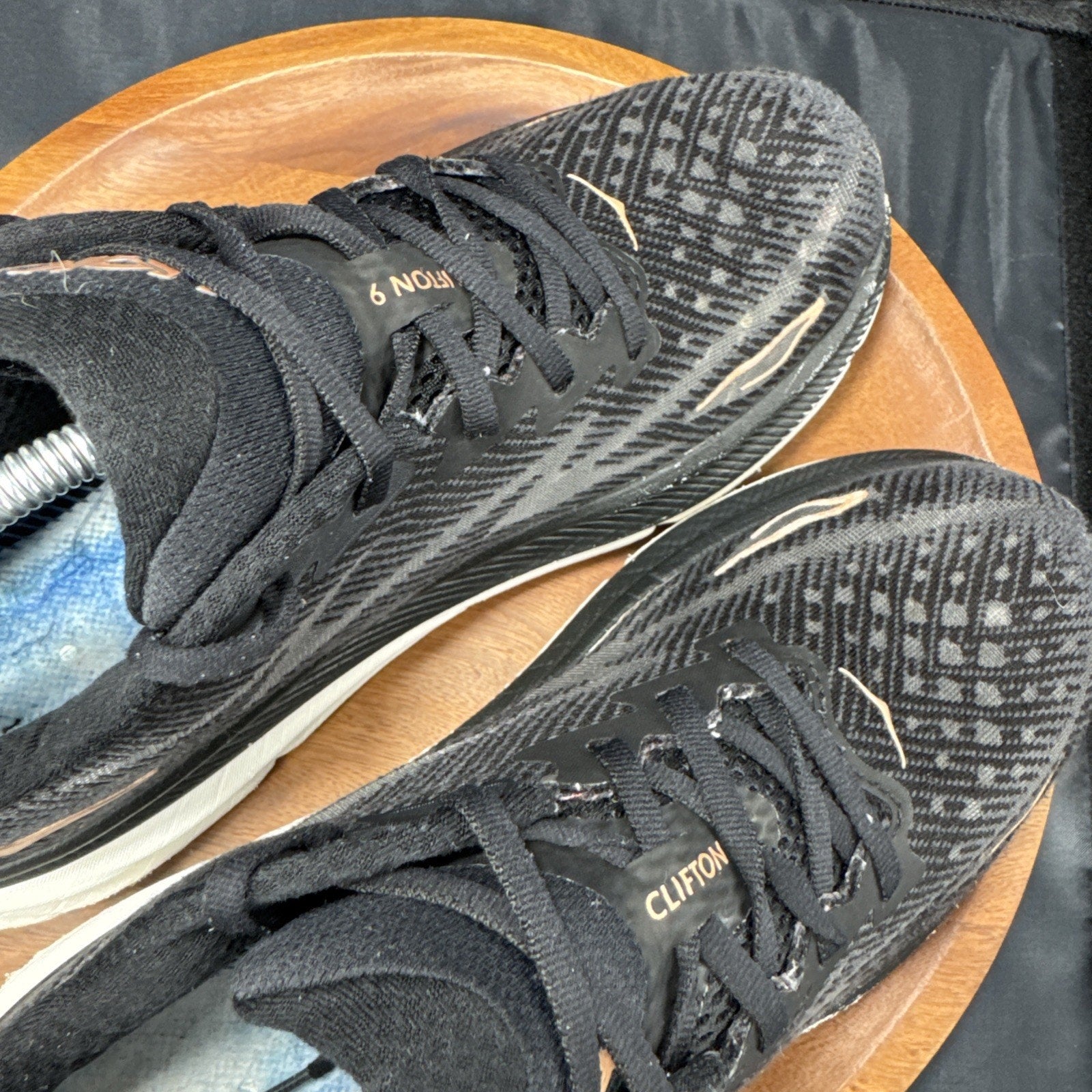 Size 11B W - Hoka One One Clifton 9 Black Rose Gold (Women's) - 1127896 BRGL