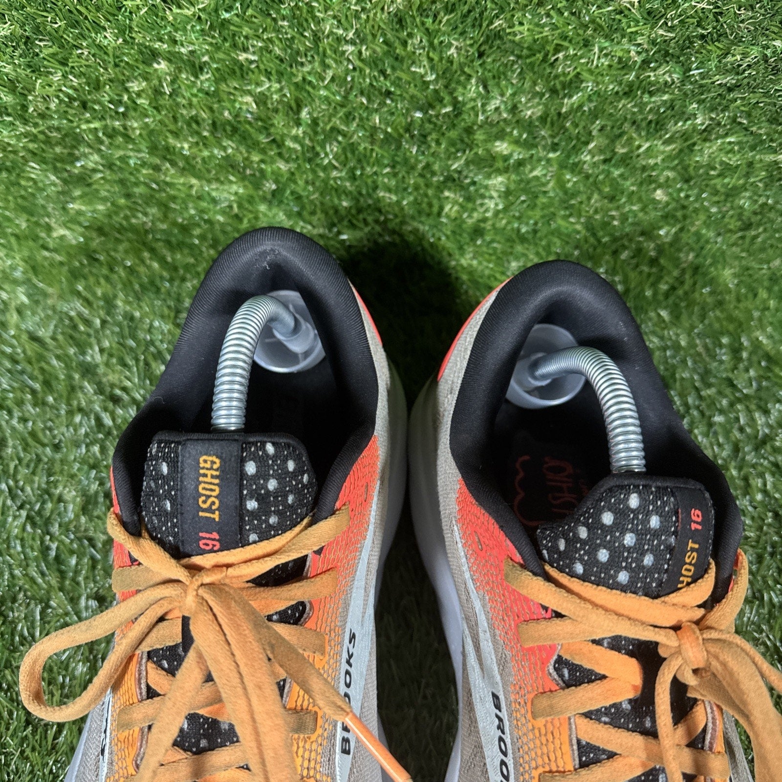 Brooks Ghost 16 Mens 10.5 Running Shoes Athletic Sneakers Coral White Orange 2