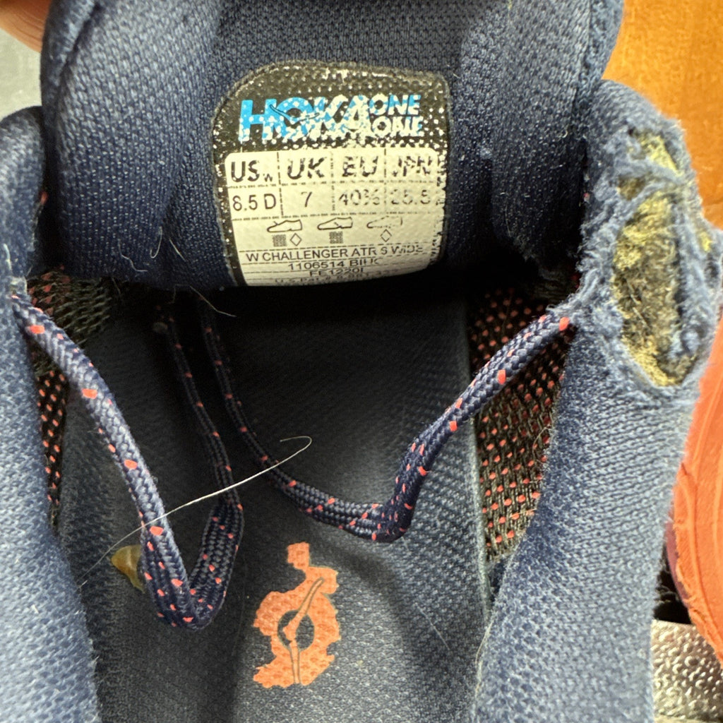 Hoka One One Challenger ATR 6 Wide Shoes Womens Size 8.5D Blue Red Trail Running