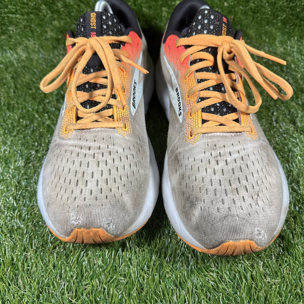 Brooks Ghost 16 Mens 10.5 Running Shoes Athletic Sneakers Coral White Orange 2
