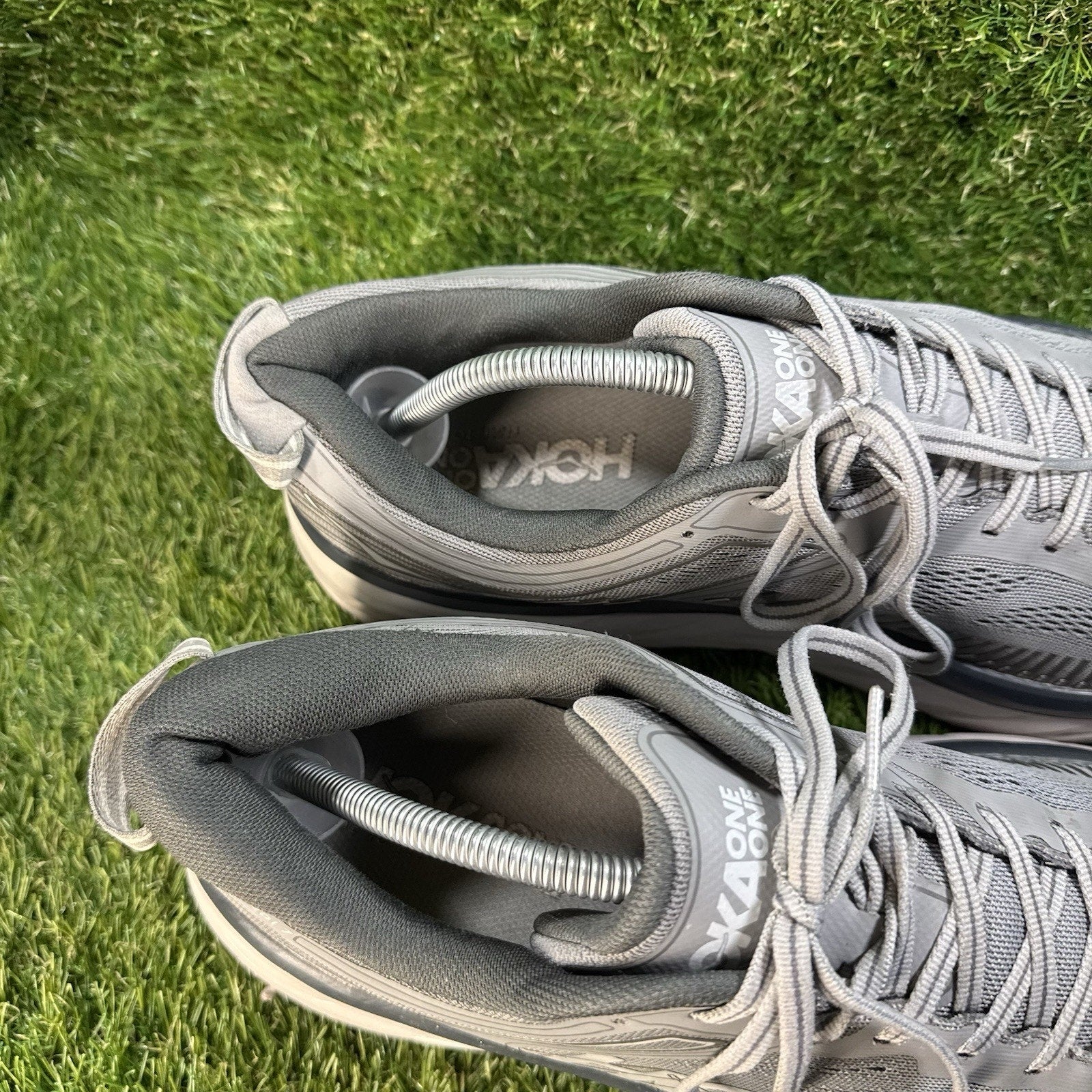 Hoka One One Bondi 7 Men's Size 12 Running Shoes Gray Sneakers Atheistic