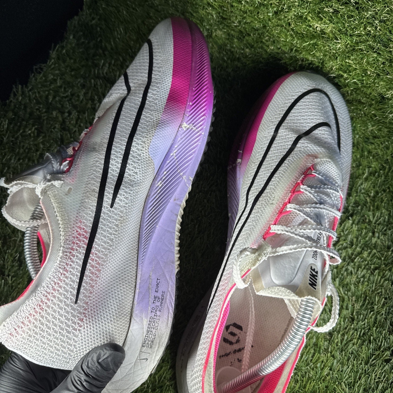 Nike ZoomX Streakfly Running Shoes Mens Size 11 'White Vivid Grape' Sneakers