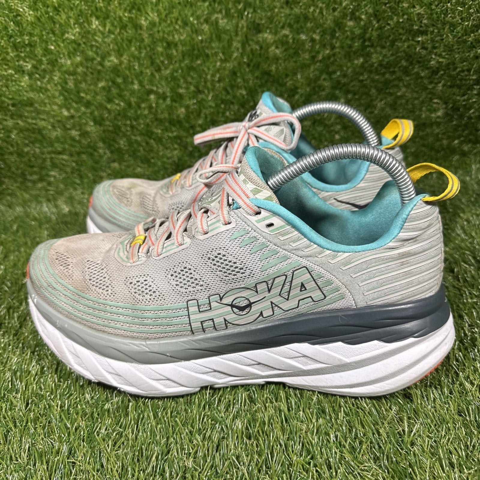 Hoka One One Bondi 6 Running Shoes Women's Size 10 Teal Green Athletic Sneakers
