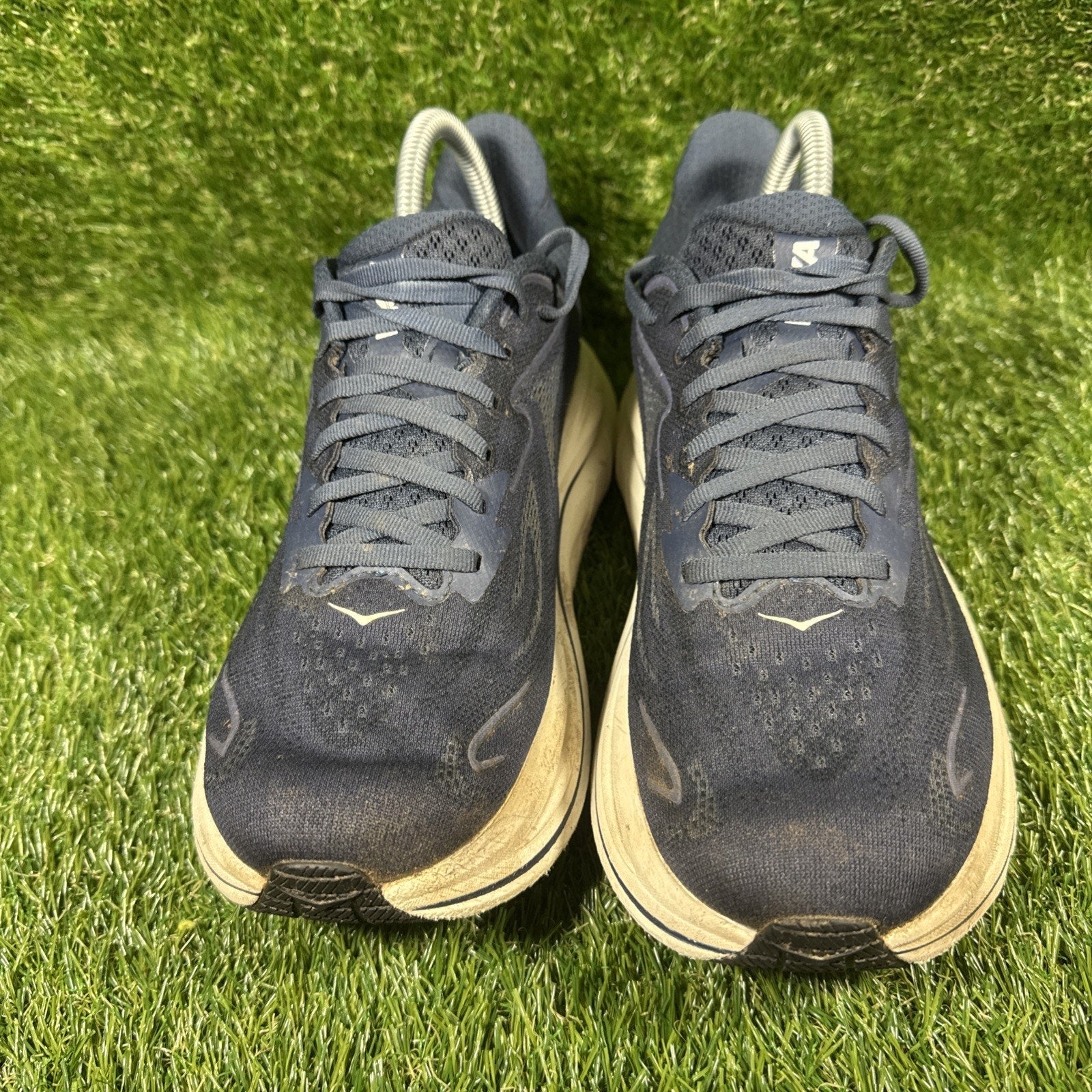 Hoka One One Trainers Mens Size US 7.5 Clifton 10 Navy White Road Running Shoes