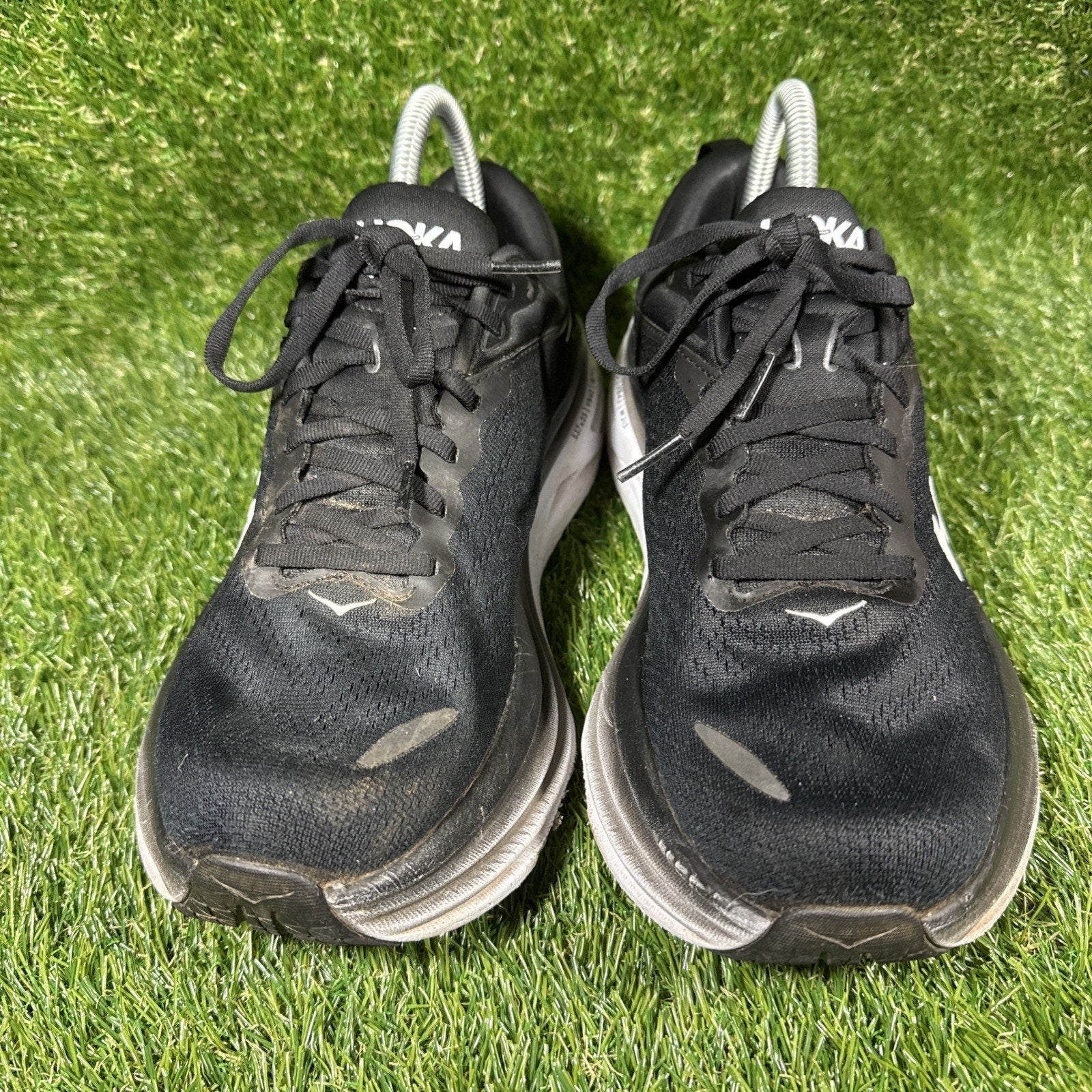 Hoka One One Bondi 8 Shoes Mens Size 8.5 Black Running Sneakers 1123202 BWHT