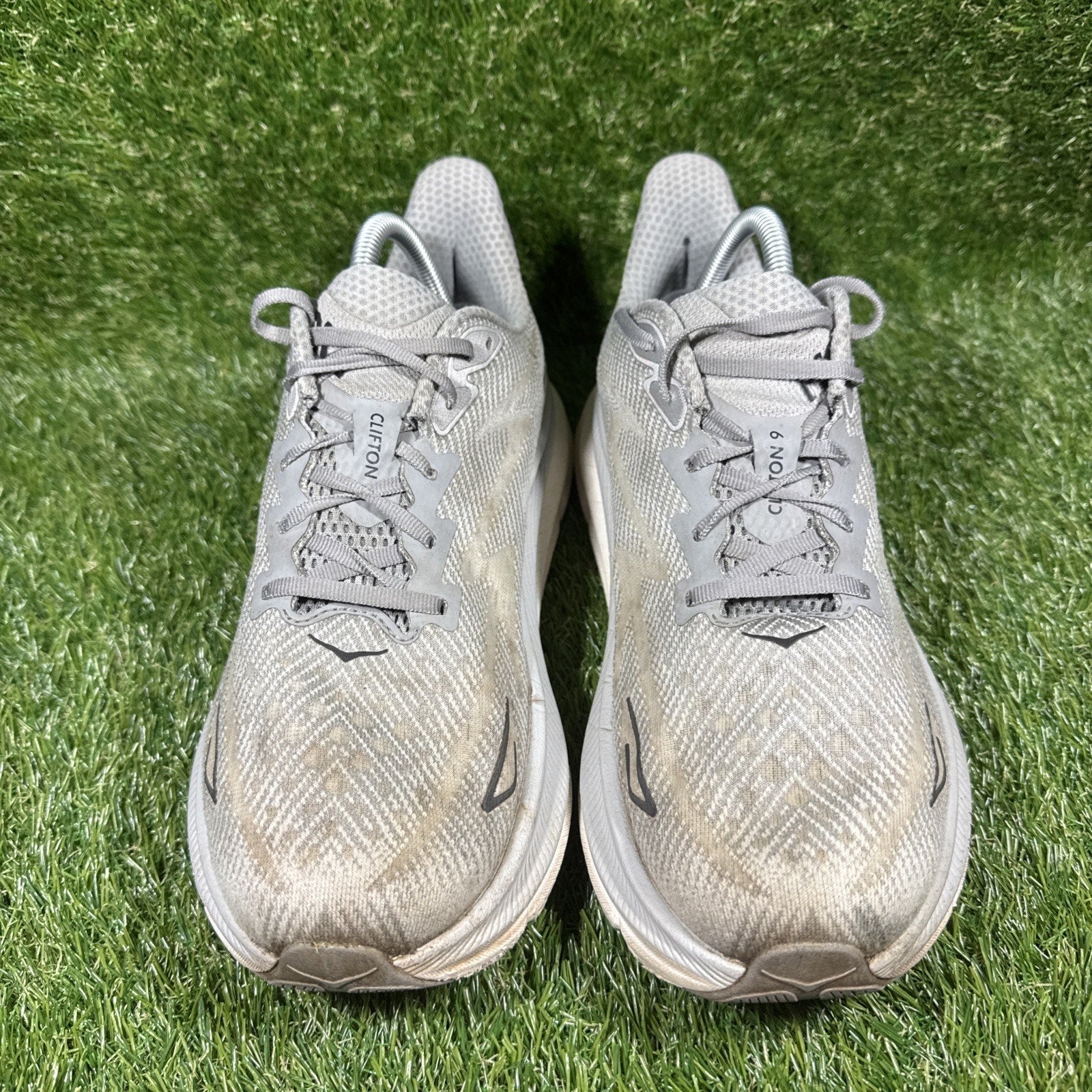 Hoka One One Mens Clifton 9 1127895 HMBC Gray Running Shoes Sneakers Size 10.5 D