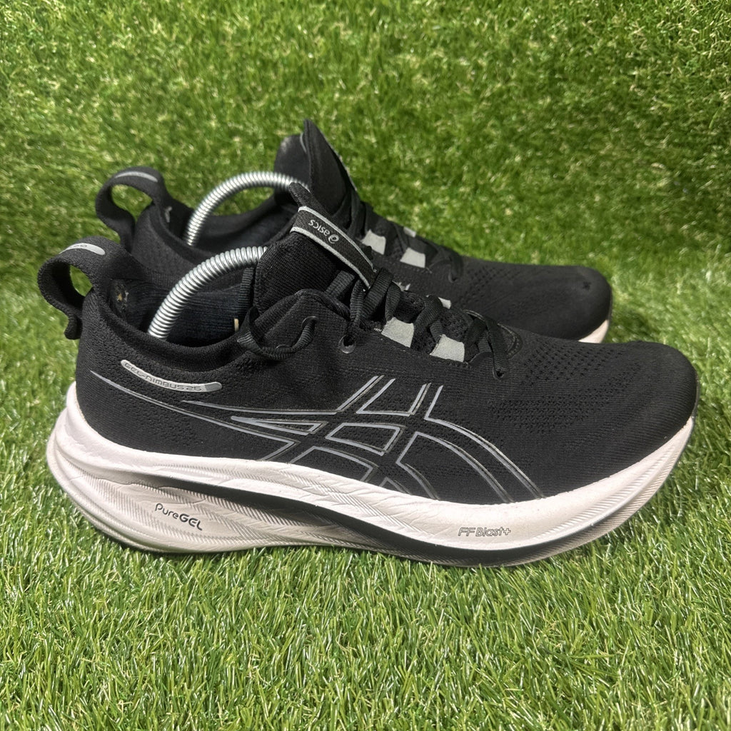 Asics Gel Nimbus 26 Shoes Mens Size 10 Black Graphic Grey Running Sneakers