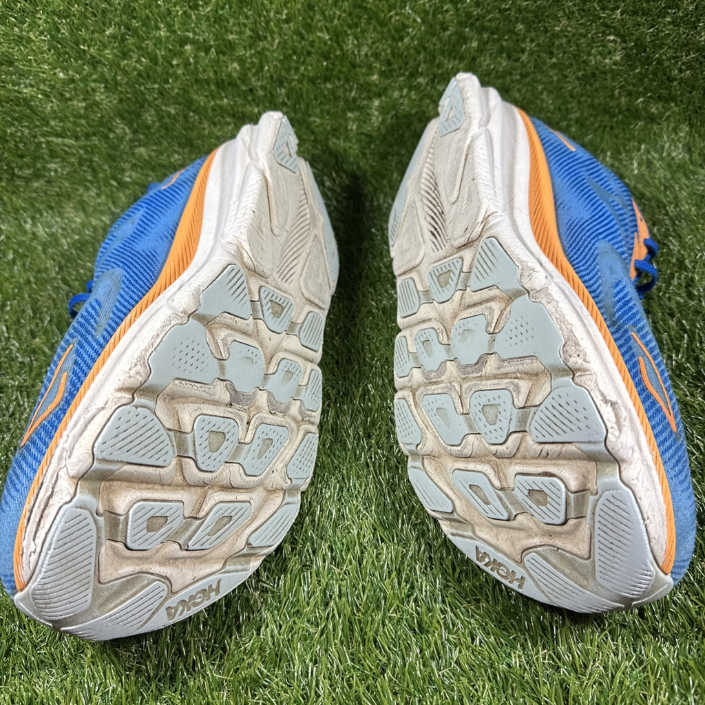 Hoka One One Clifton 9 Athletic Running Shoes Blue/Orange, Men's Size 16D