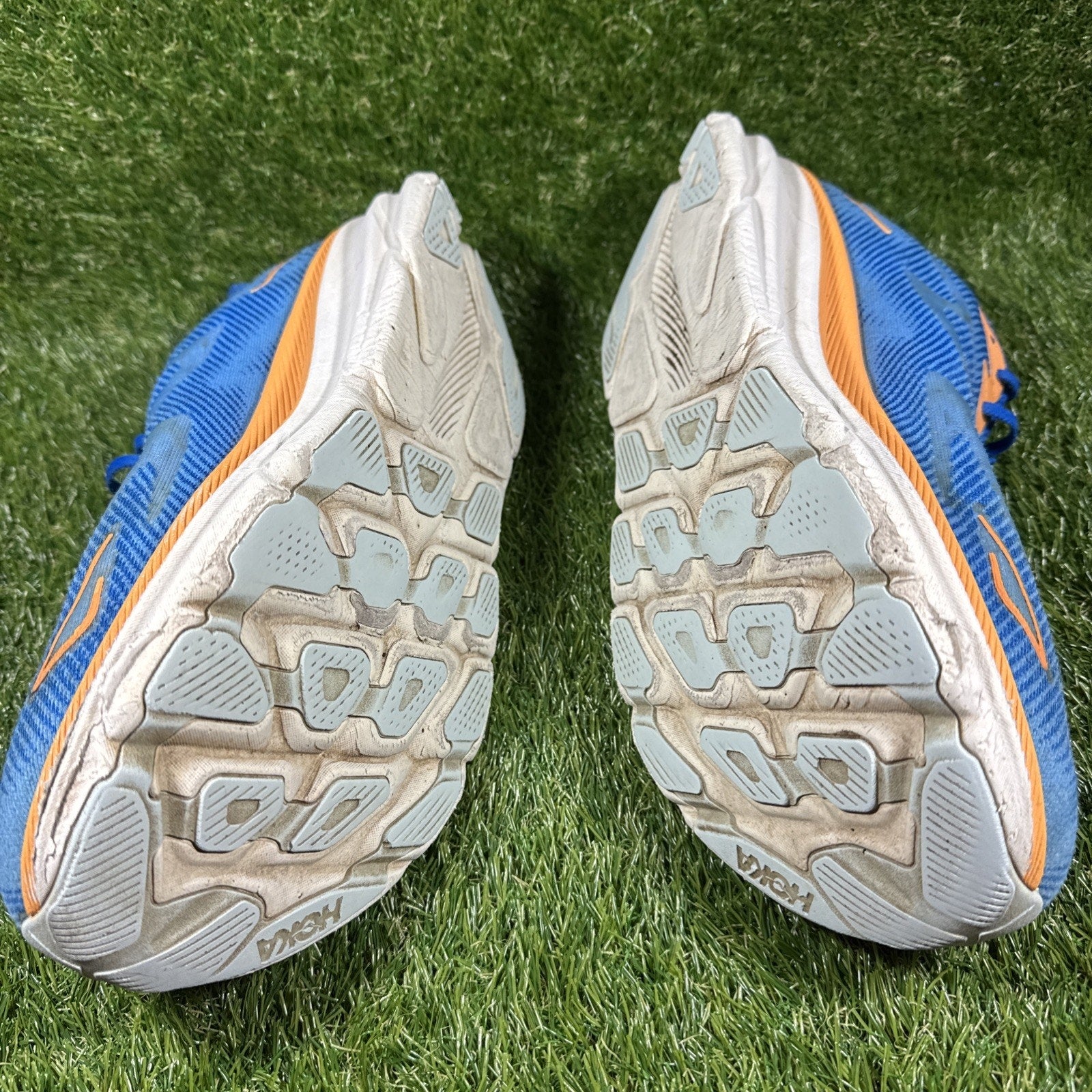 Hoka One One Clifton 9 Athletic Running Shoes Blue/Orange, Men's Size 16D