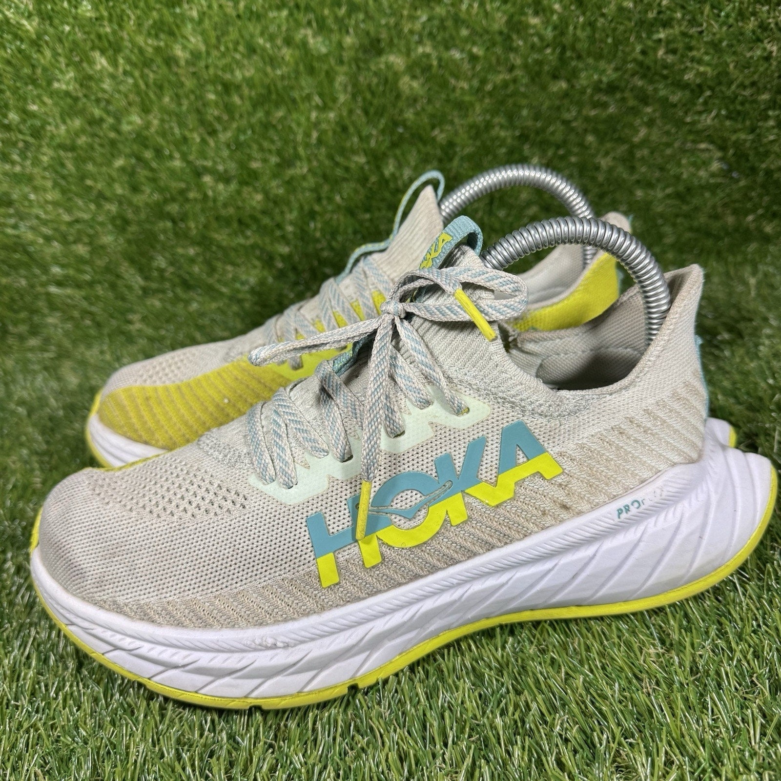 Size 7B- Hoka One One Carbon X Women’s Neon Yellow/White Sneakers Shoes