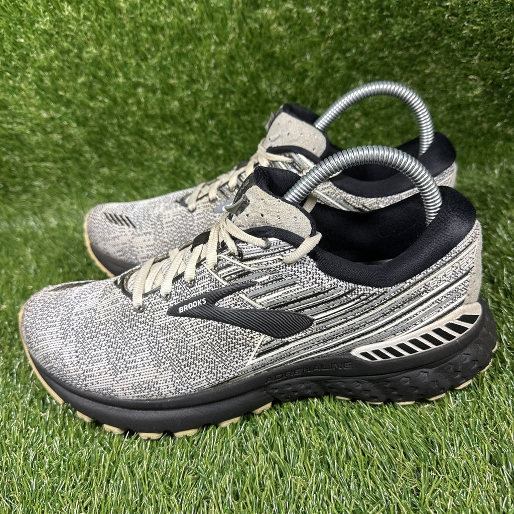 Brooks Adrenaline GTS 19 Womens 9.5 Shoes Heathered Black/White Running Sneakers