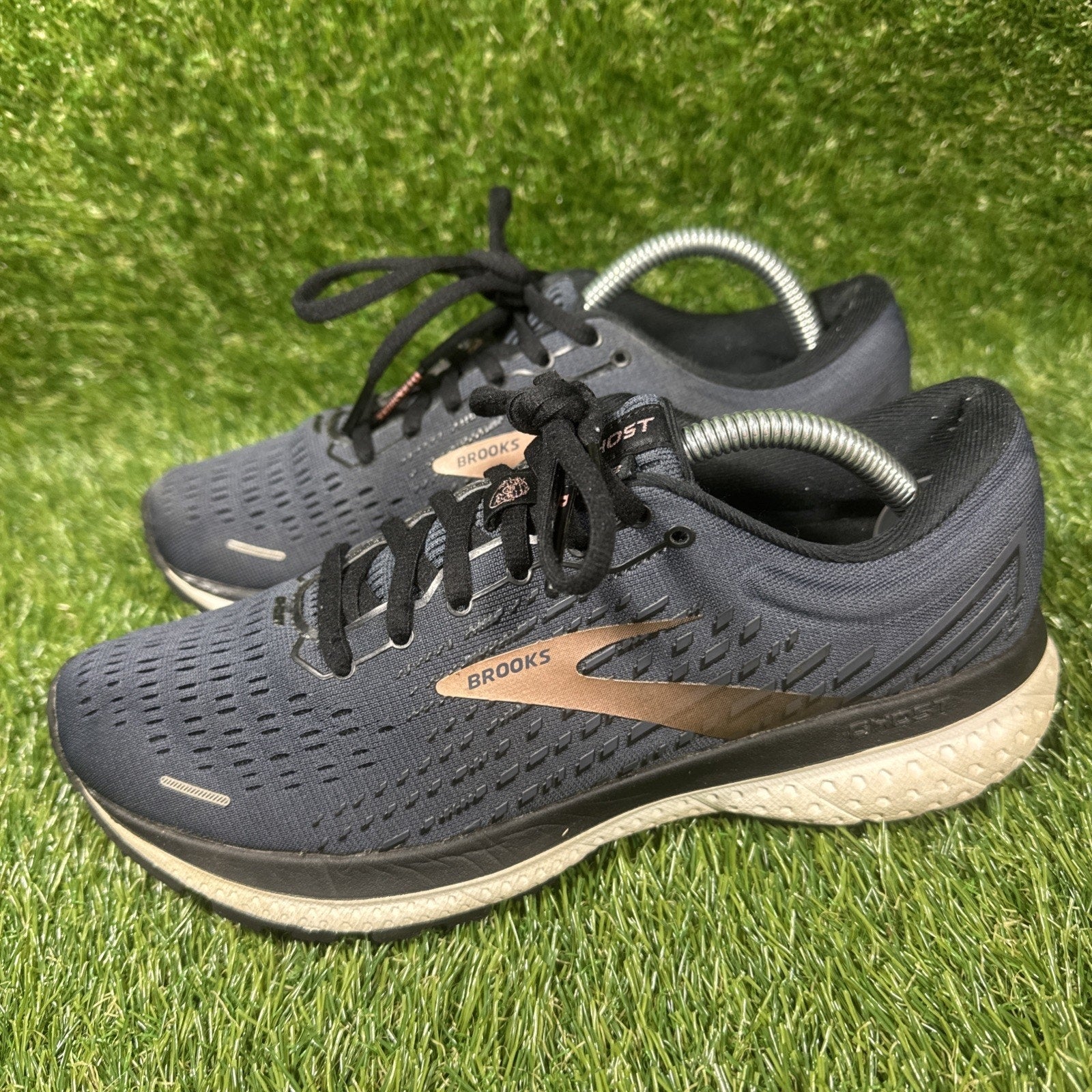 Brooks Womens Ghost 13 1203381B483 Black Running Shoes Sneakers Size 7B