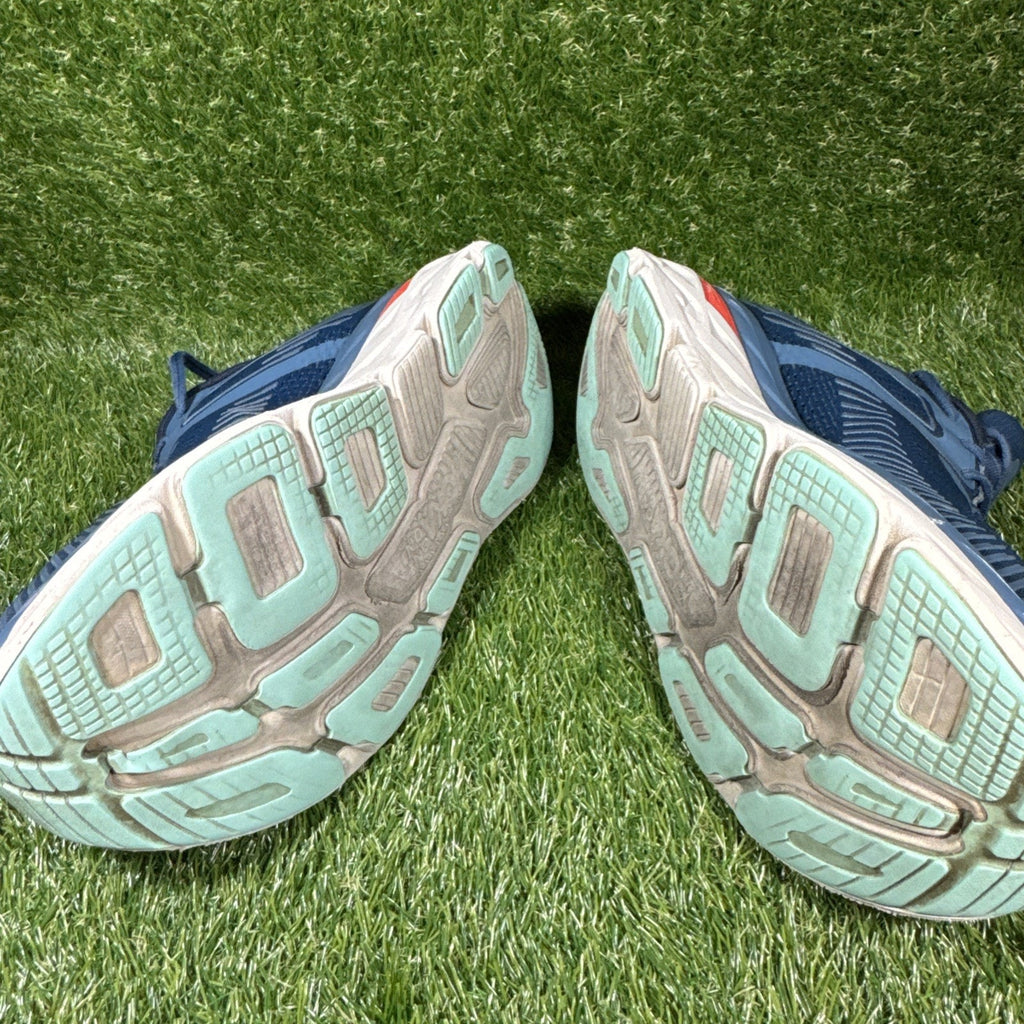 Hoka One One Bondi 7 Navy Blue Grey Mens Size 12 2E WIDE Running Athletic Shoes