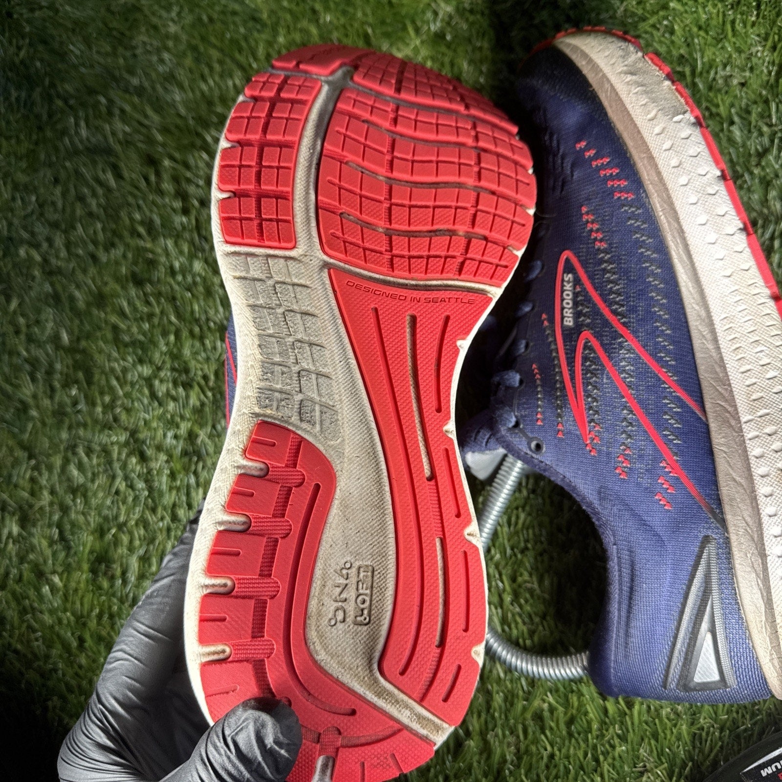 Brooks Glycerin 19 Women's Blue Red White Walking Running Sneakers Shoes Sz 8