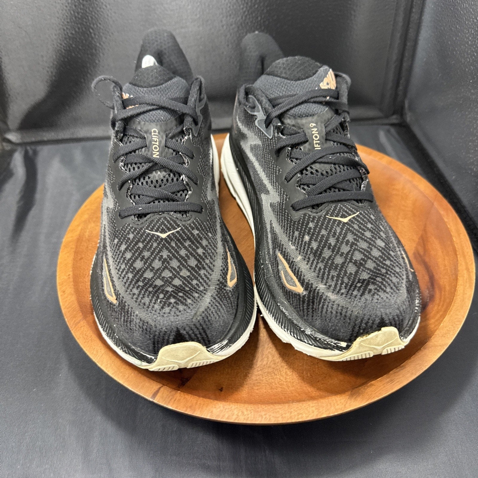 Size 11B W - Hoka One One Clifton 9 Black Rose Gold (Women's) - 1127896 BRGL