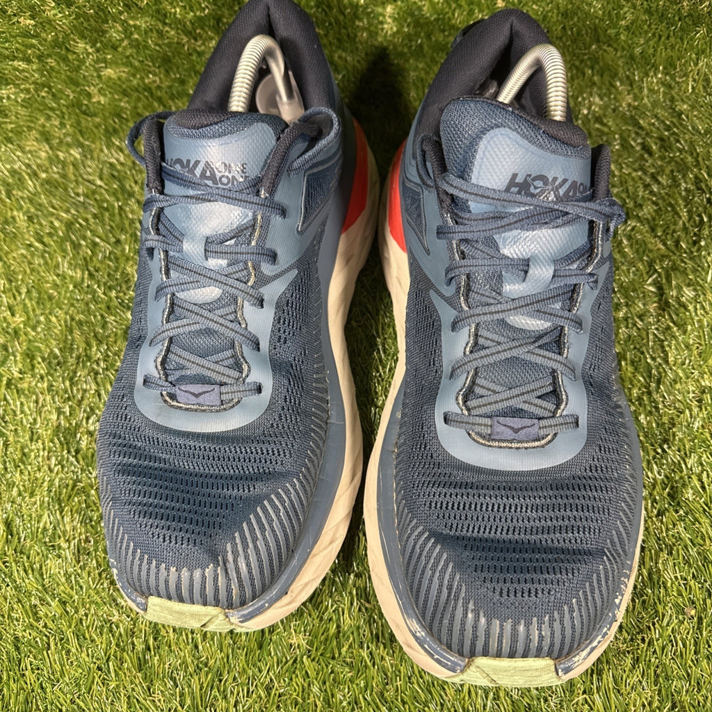 Hoka One One Bondi 7 Navy Blue Grey Mens Size 12 2E WIDE Running Athletic Shoes