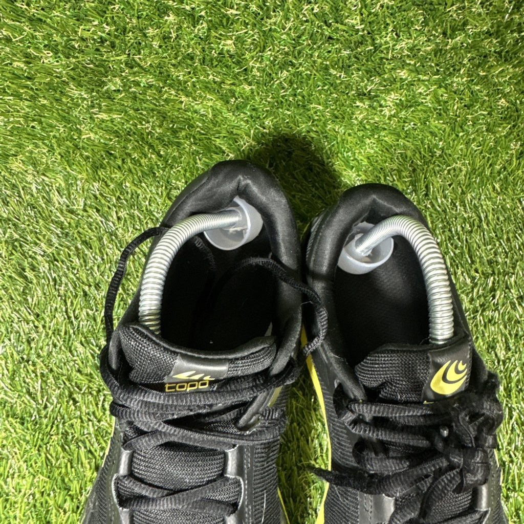 Topo Athletic MTN Racer 3 Shoes Mens Size 10 Black Lime Trail Running Vibram