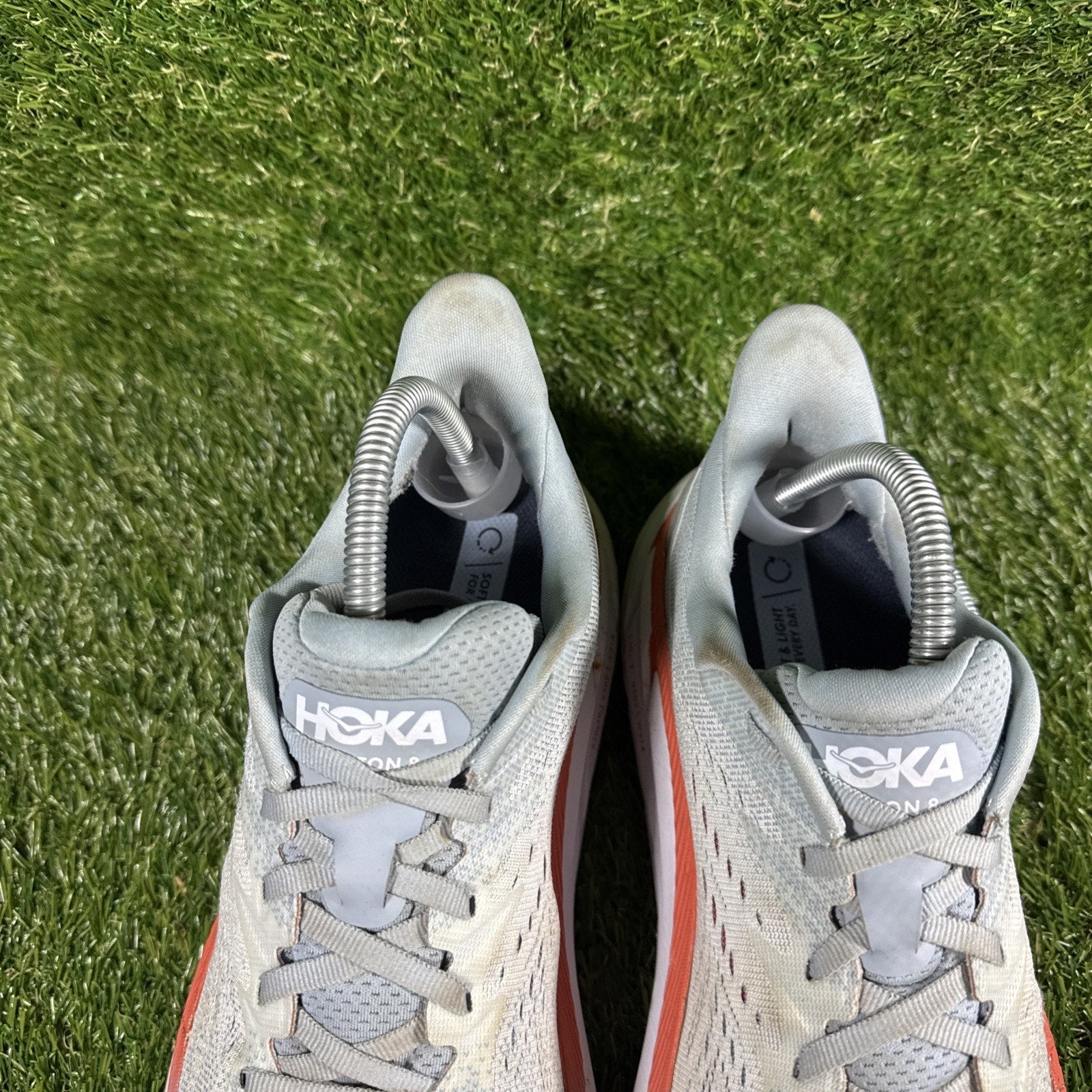 Hoka One One Clifton 8 Womens Size 10.5D Blue White Running Shoe 1121375 BFPA