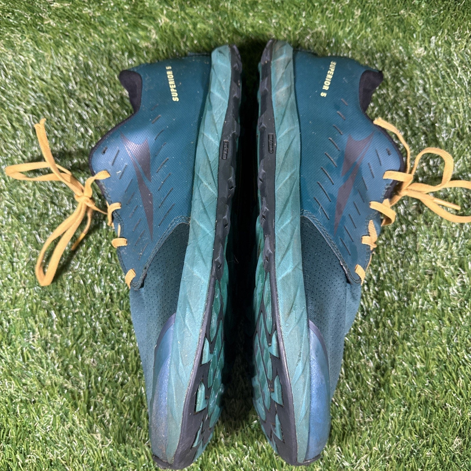 Altra Superior 5 Green Trail Running Shoes Men's Size 14 Teal Green Athletic