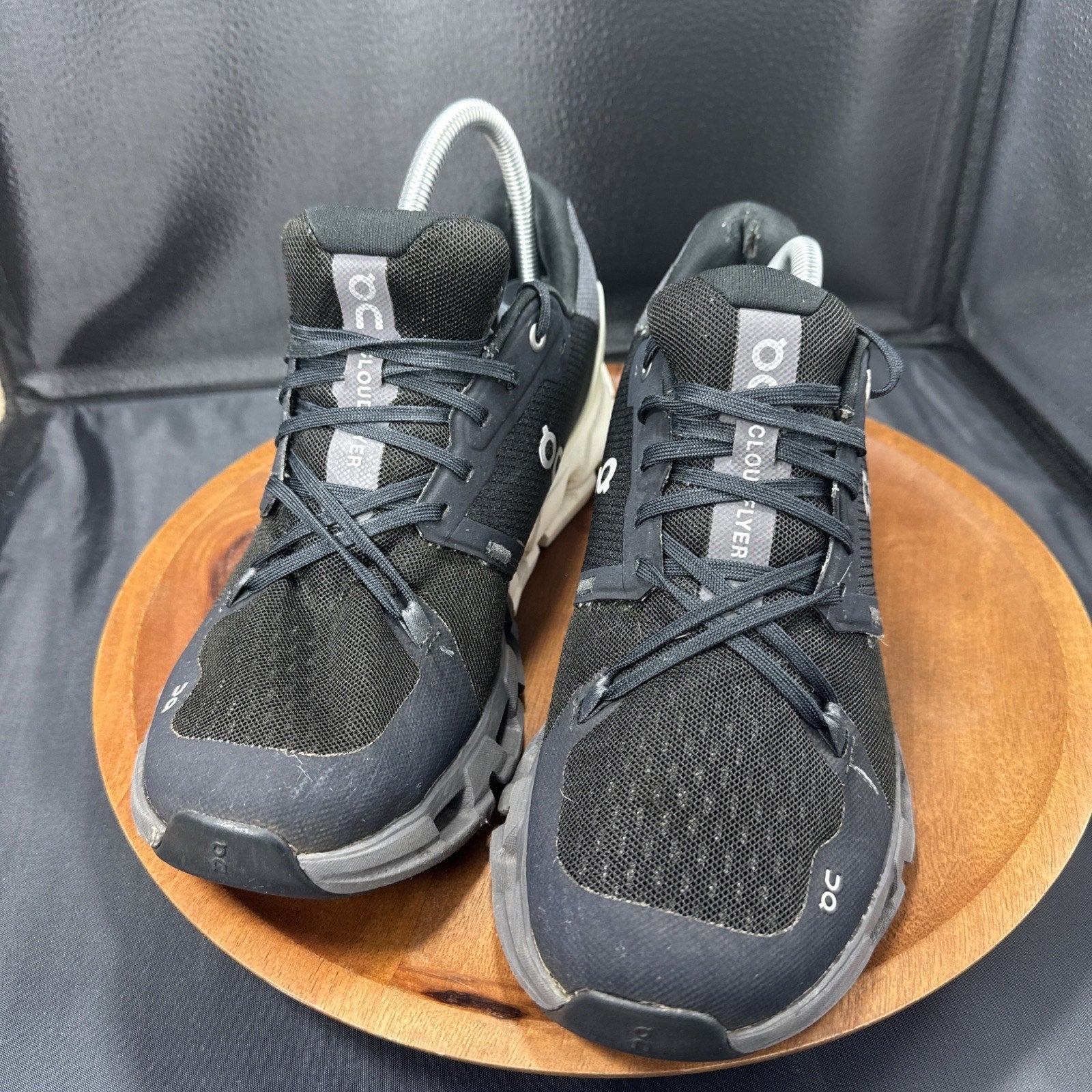 On Cloudflyer 4 Running Shoes Womens Size 10.5 Black White Sneaker 71.9867