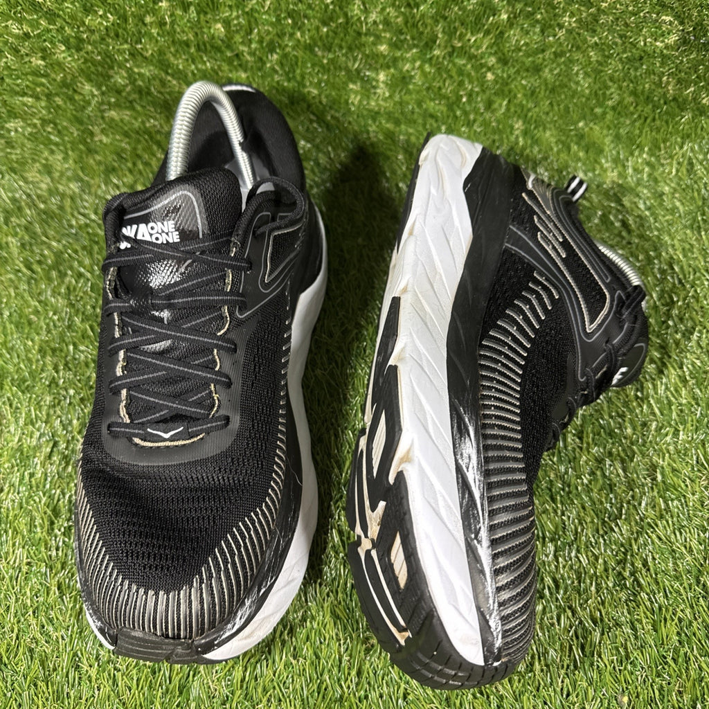 Hoka One One Bondi 7 Black Running Shoes Sneakers 10.5 Women 1110519 BWHT