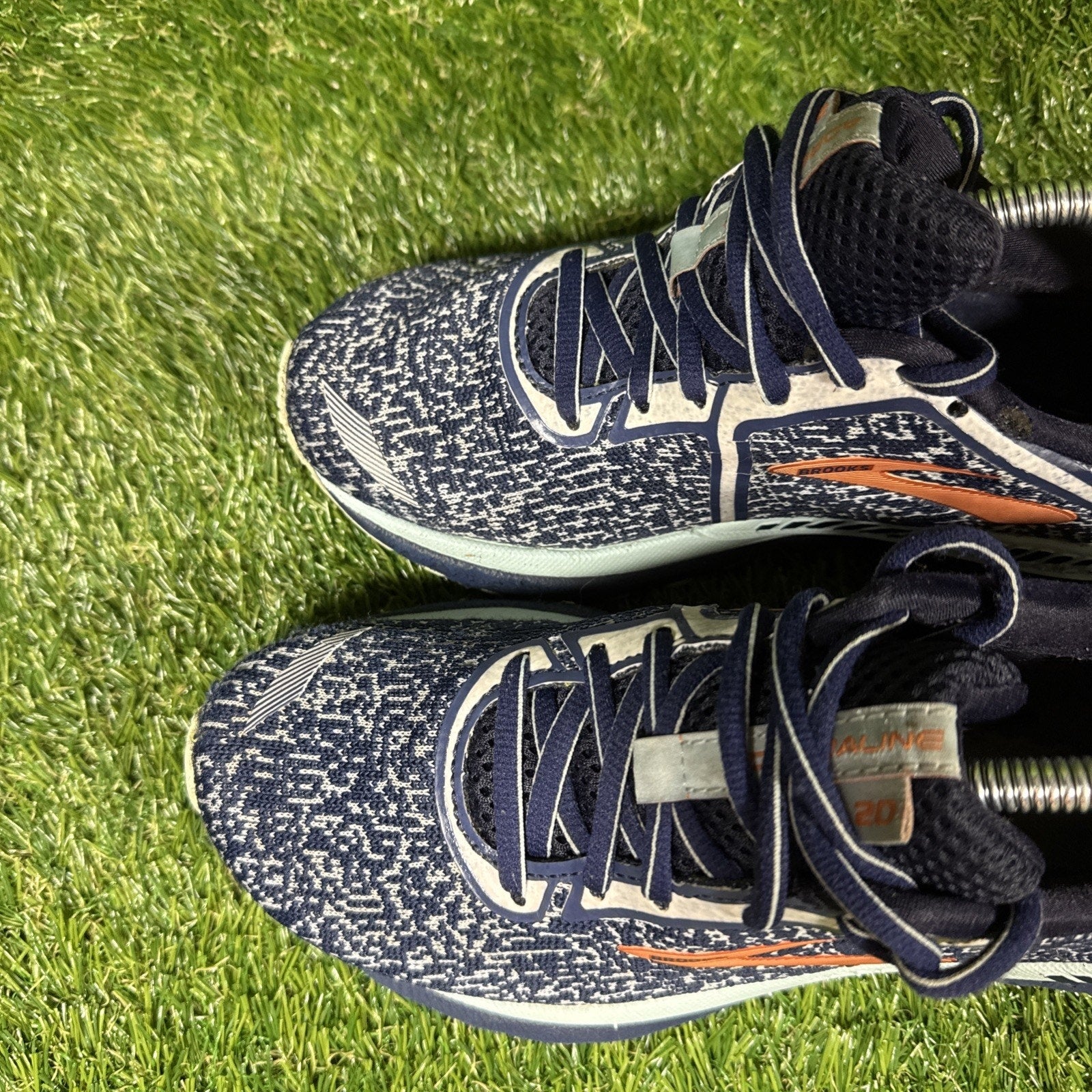 Women's Brooks Adrenaline 20 GTS XX Running Shoes Size 7 Navy Woven Athletic Gym