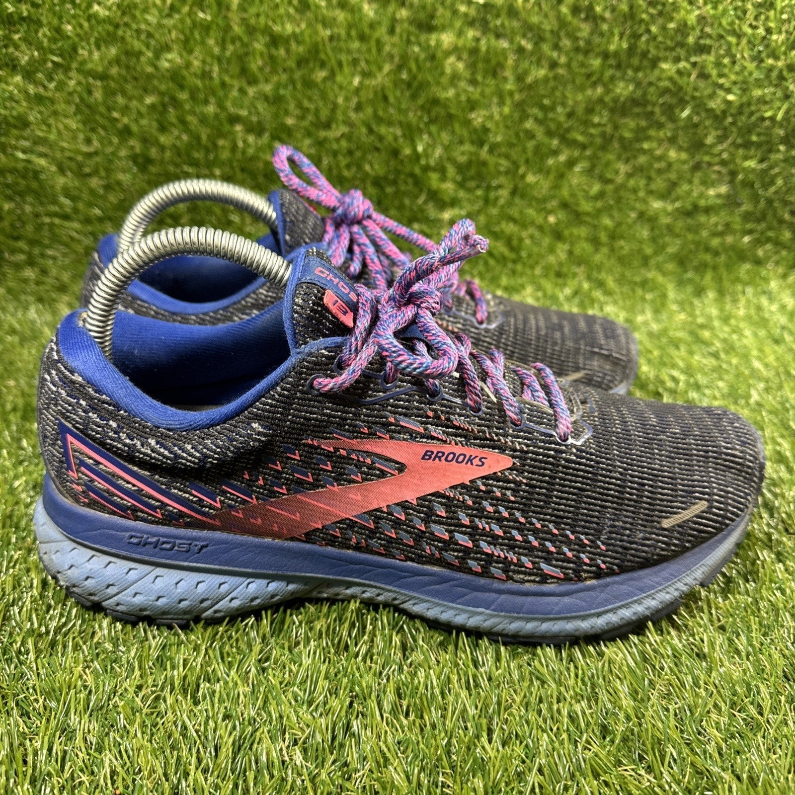 Brooks Women’s Ghost 13 Pink Black Blue Running Shoes Sneakers Size 8.5