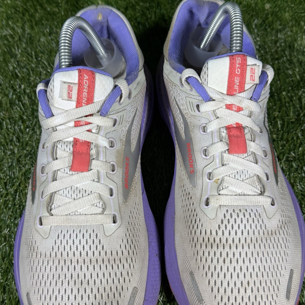 Brooks Adrenaline GTS 22 Running Shoes Women White Purple Athletic Sneakers 10