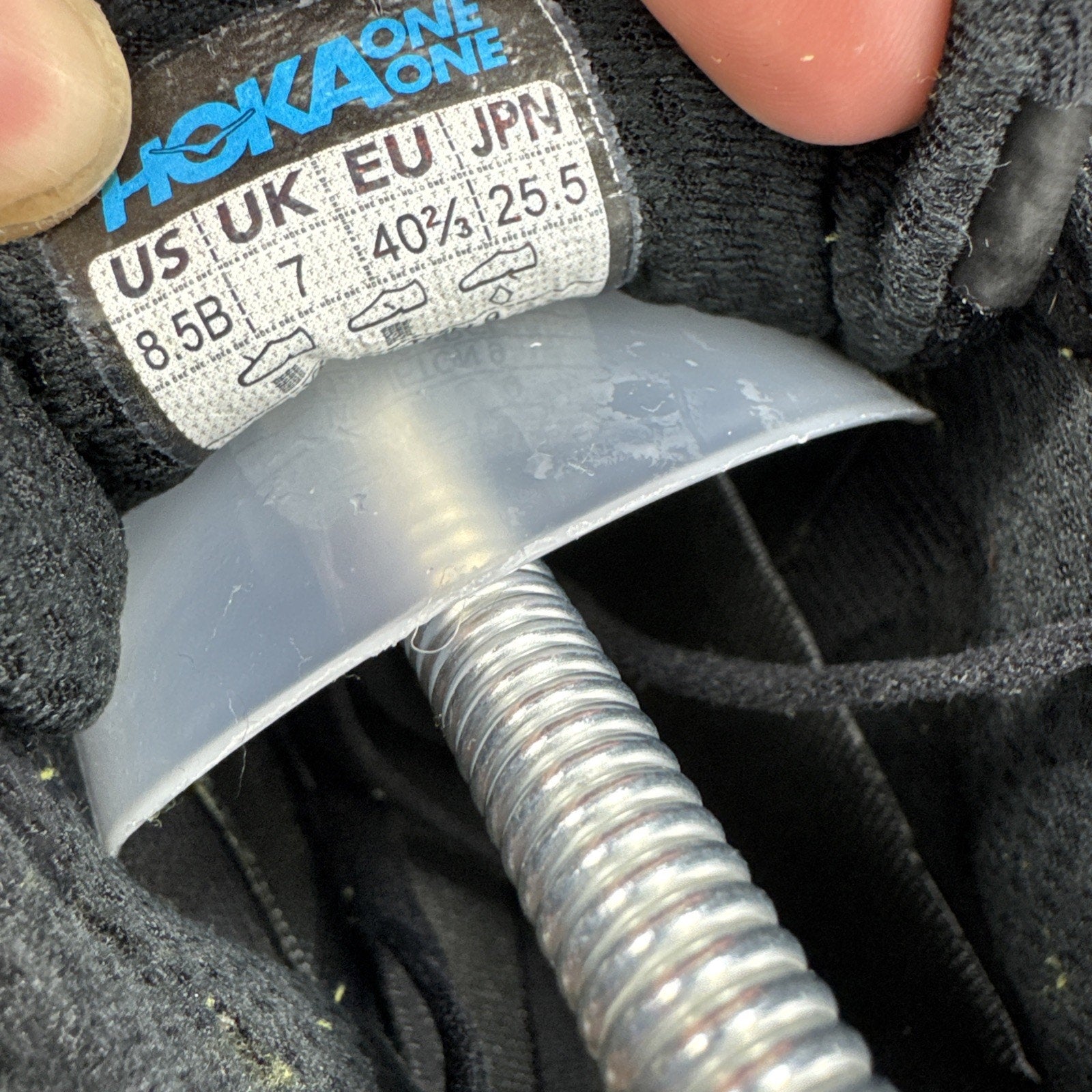 Hoka Clifton 9 Athletic Running Shoes Womens 8.5B Black Rose Gold Low Top Lace