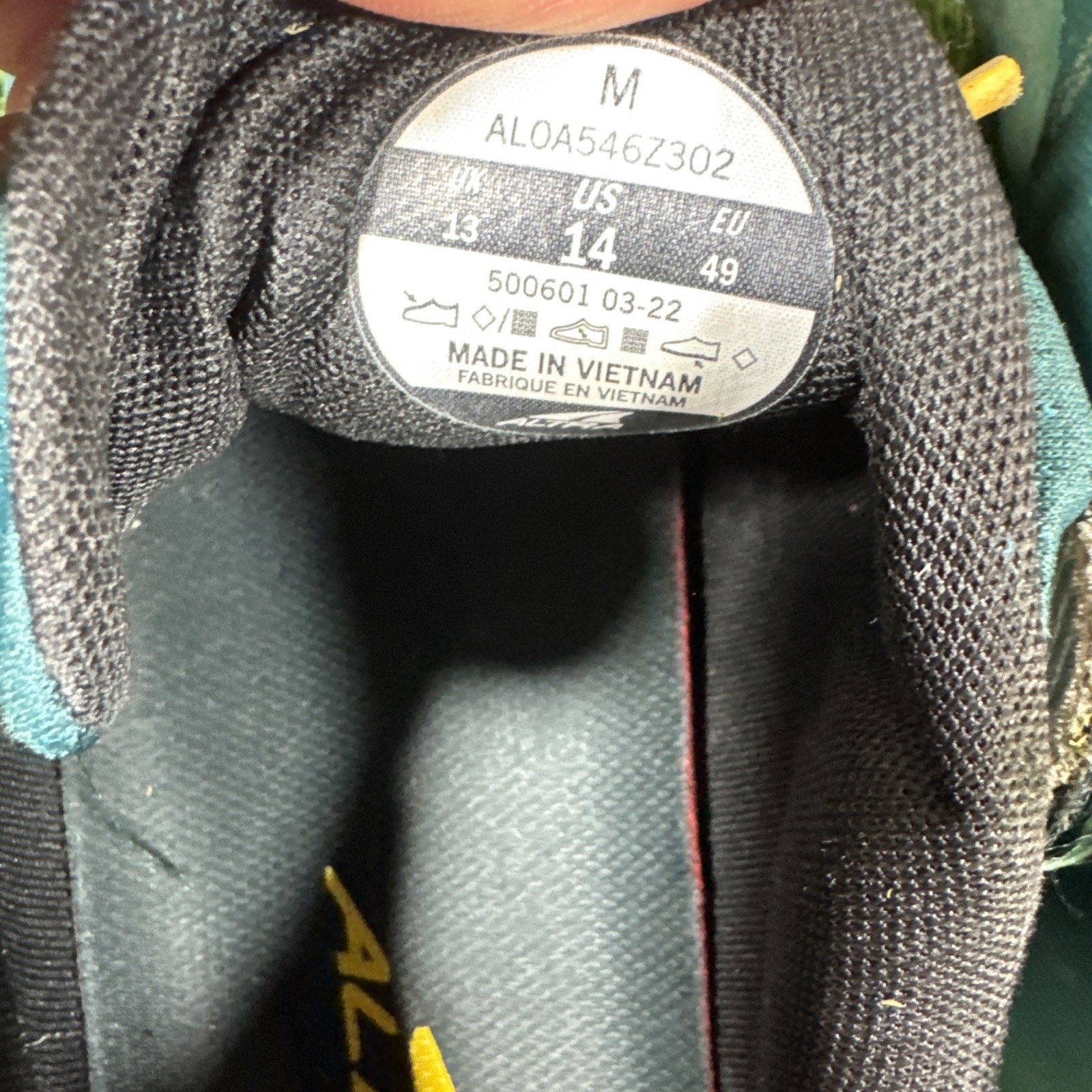 Altra Superior 5 Green Trail Running Shoes Men's Size 14 Teal Green Athletic