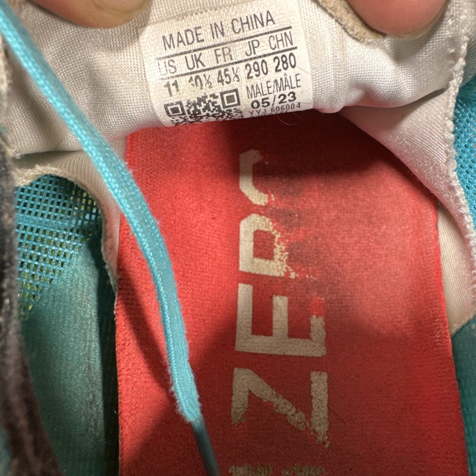 Adidas Adizero Adios 8, Men's Size 11 Medium, Lucid Cyan/White/Red