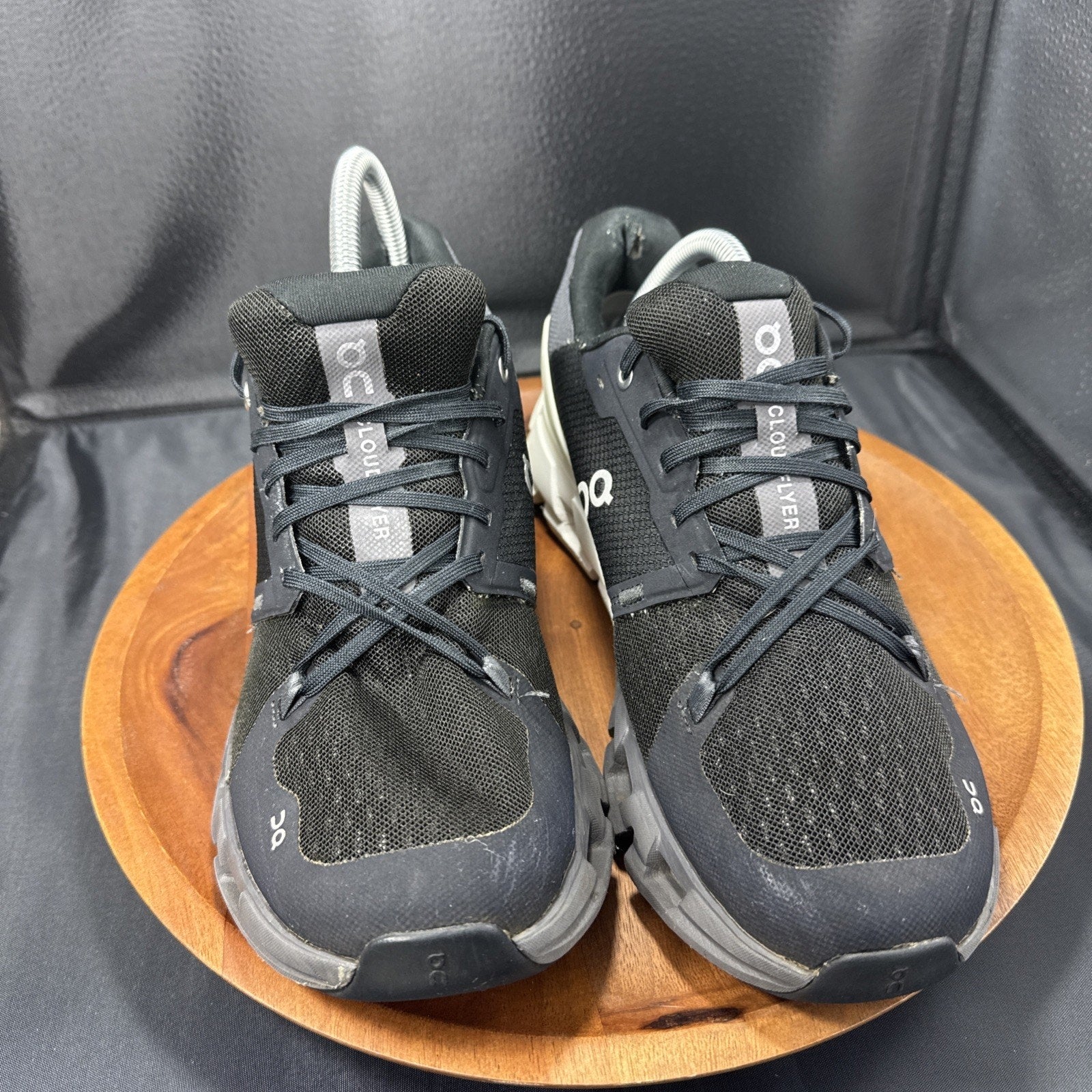 On Cloudflyer 4 Running Shoes Womens Size 10.5 Black White Sneaker 71.9867