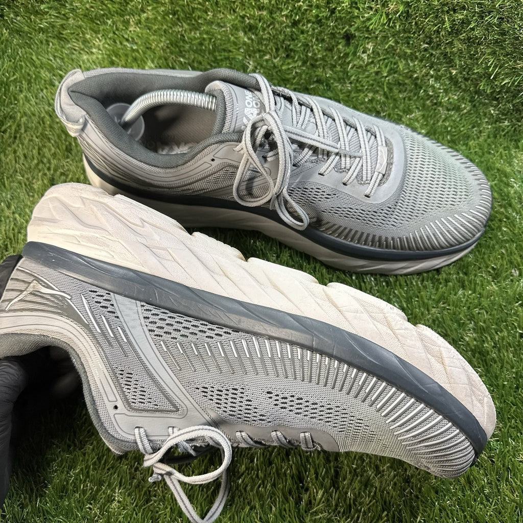Hoka One One Bondi 7 Men's Size 12 Running Shoes Gray Sneakers Atheistic