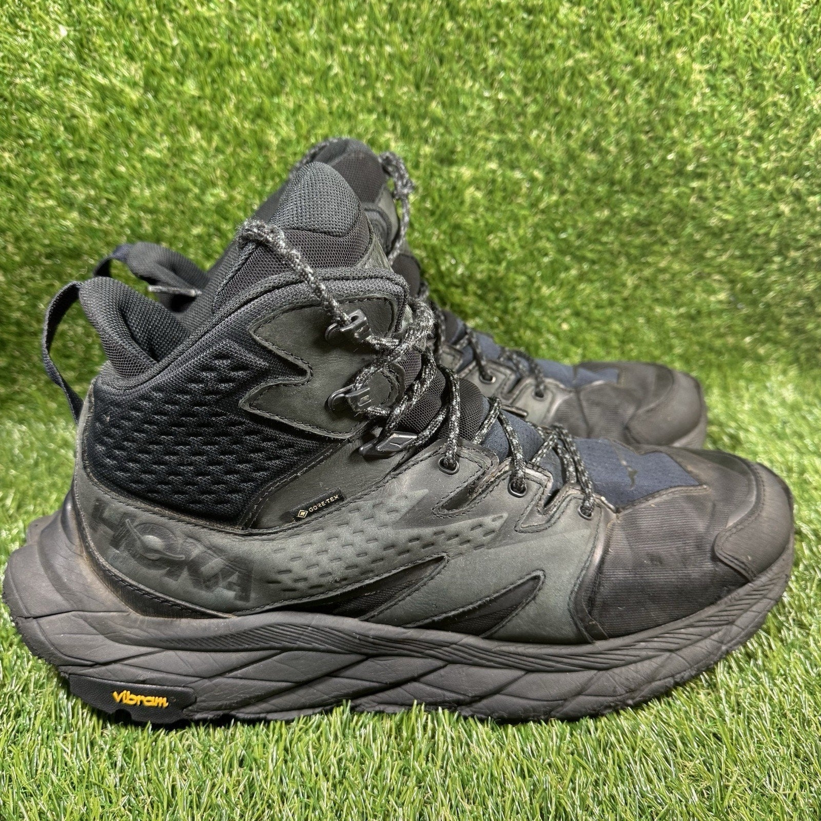 Hoka One Shoes Mens 12.5 Black Anacapa Mid GTX Outdoor Running 1122018 BBLC