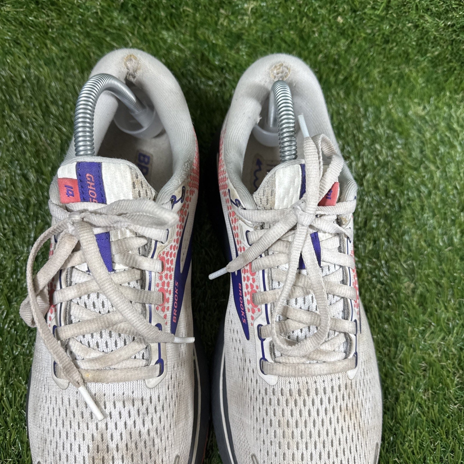 Brooks Womens Ghost 14 1203561B192 White Running Shoes Sneakers Size 9.5 B