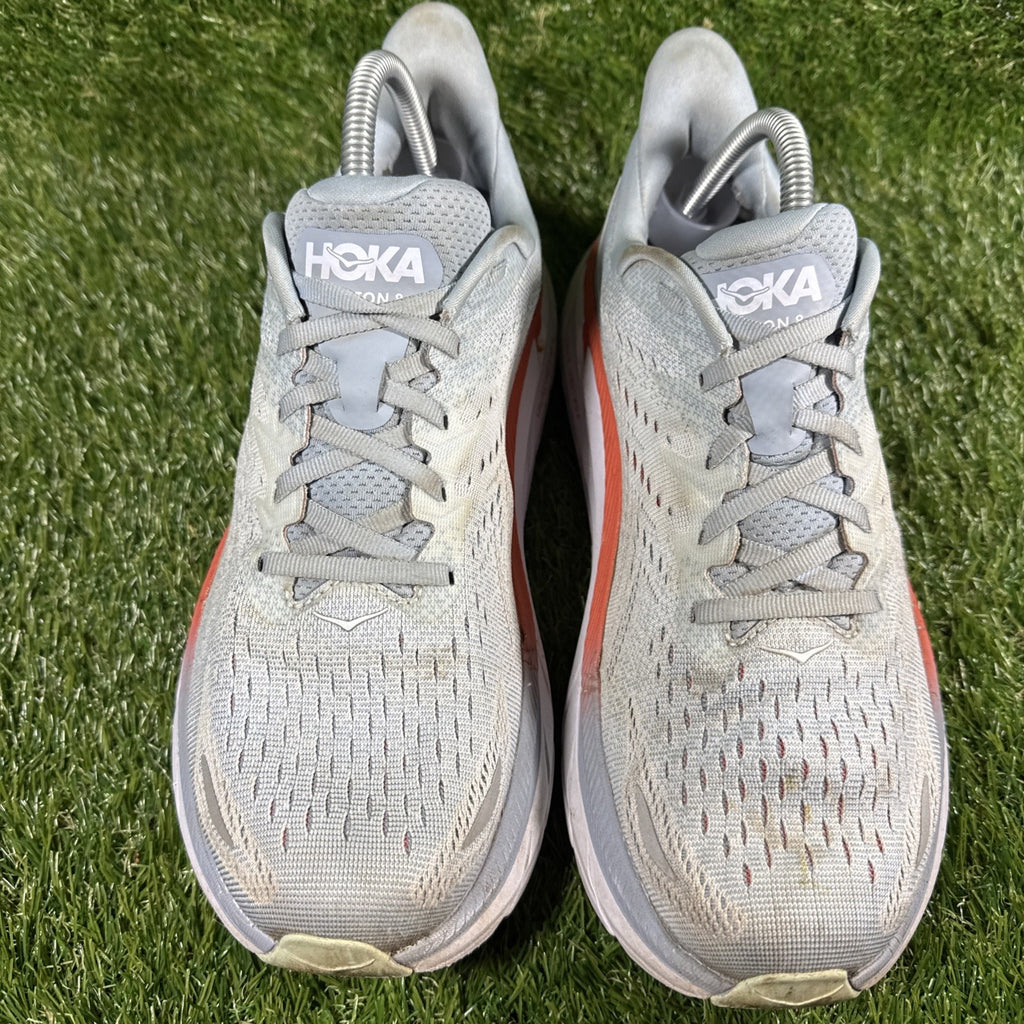 Hoka One One Clifton 8 Womens Size 10.5D Blue White Running Shoe 1121375 BFPA