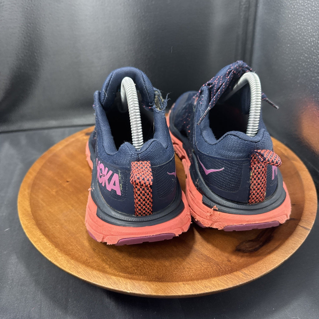 Hoka One One Challenger ATR 6 Wide Shoes Womens Size 8.5D Blue Red Trail Running