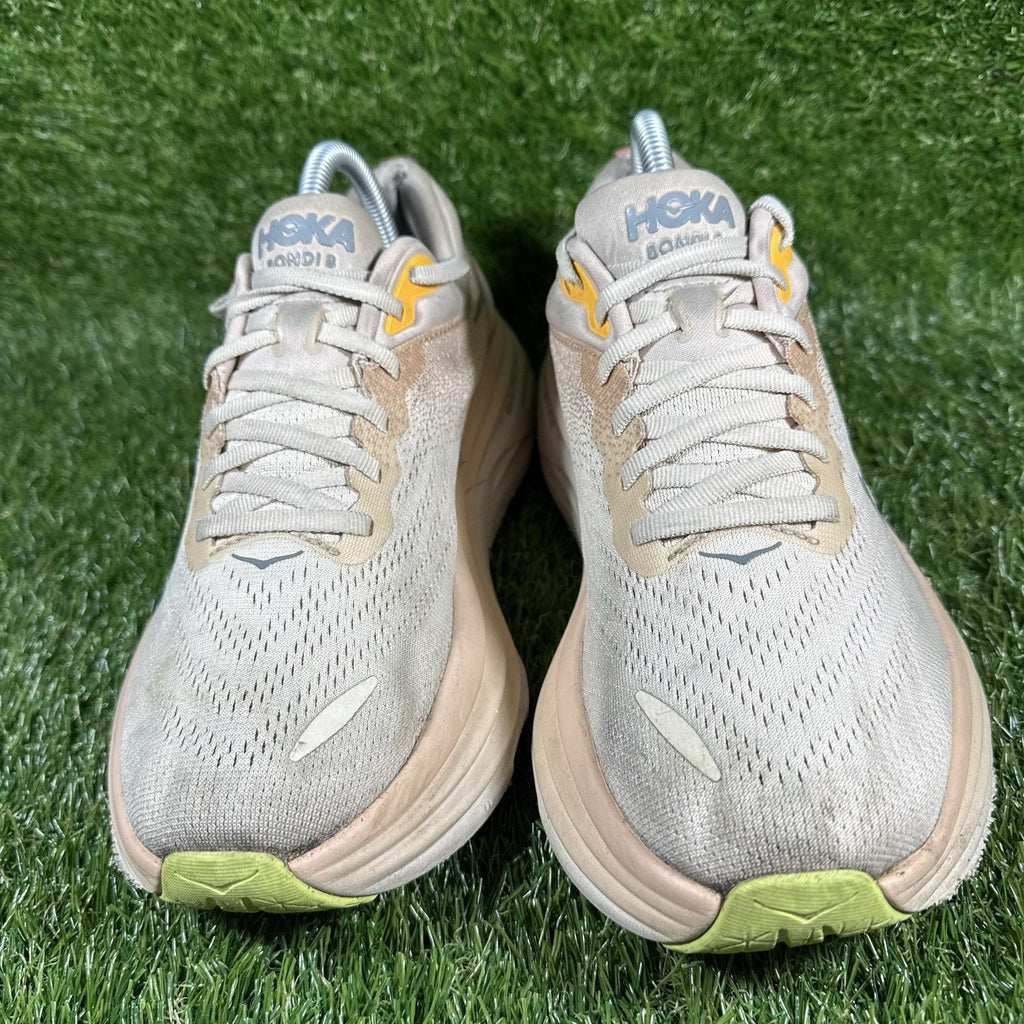 Hoka One One Womens Bondi 8 1127952 CMV Beige Running Shoes Sneakers Size 8.5 B
